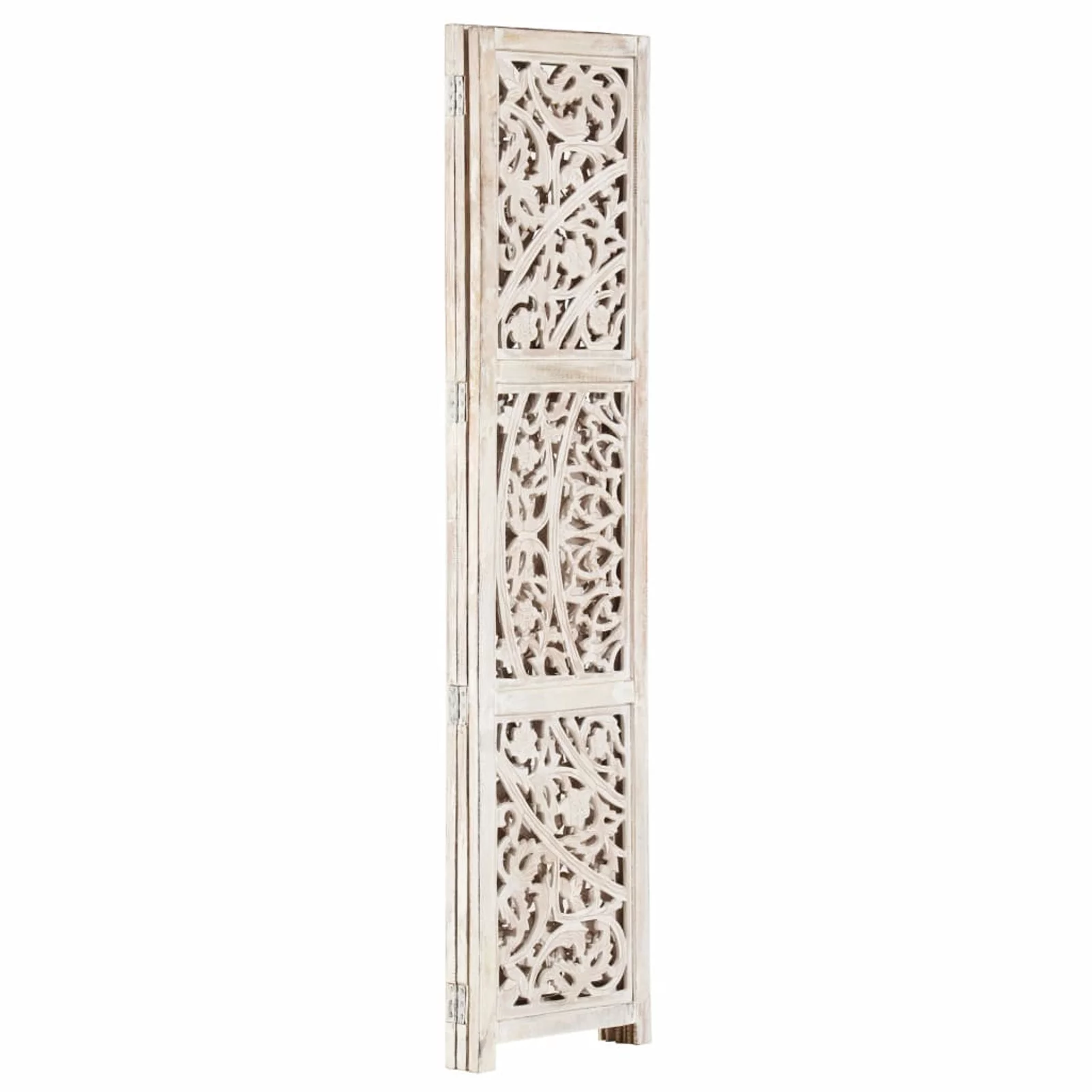Carevas Hand carved 3-Panel Room Divider White 47.2