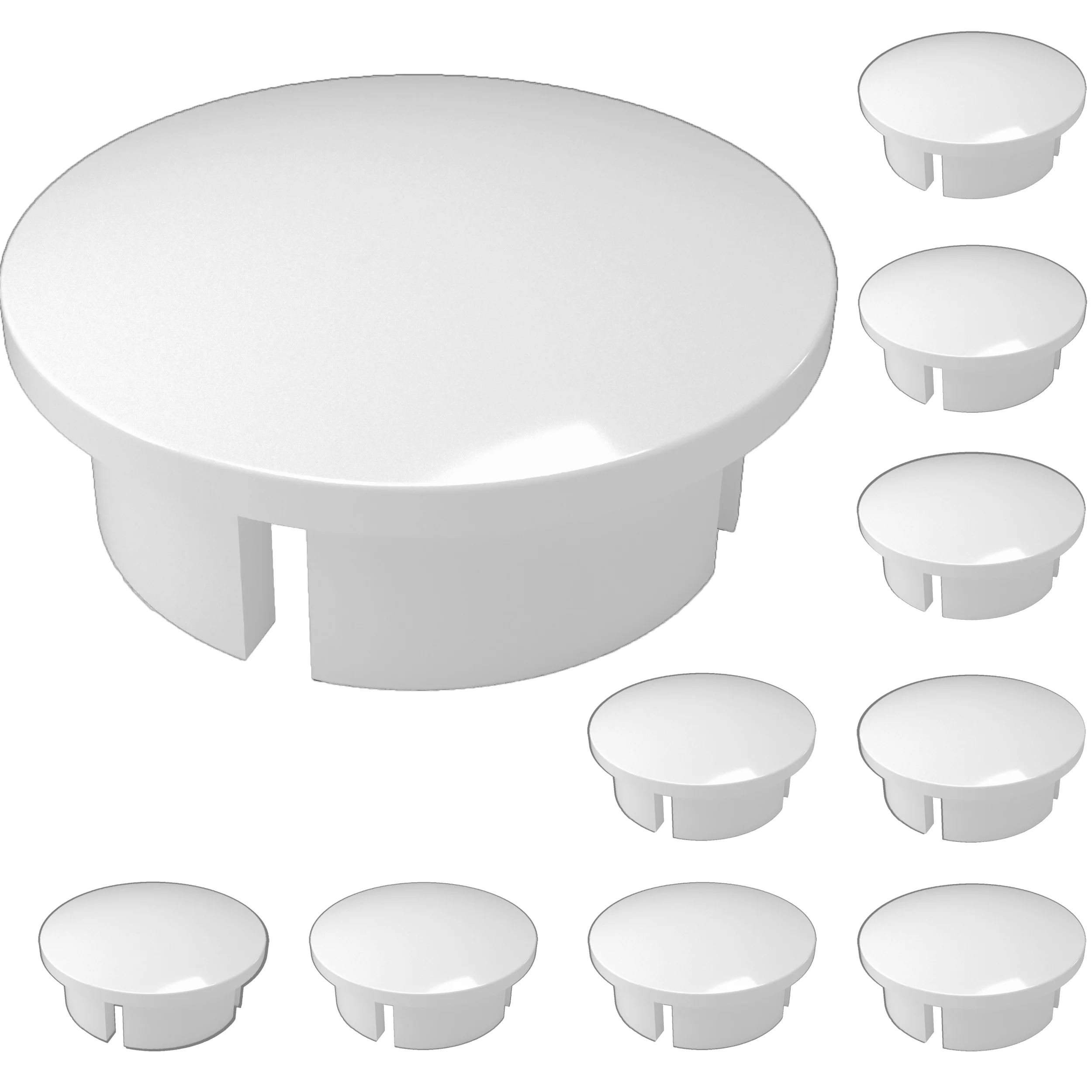 FORMUFIT F034IDC-WH-10 PVC Internal Domed End Cap, Furniture Grade, 3/4