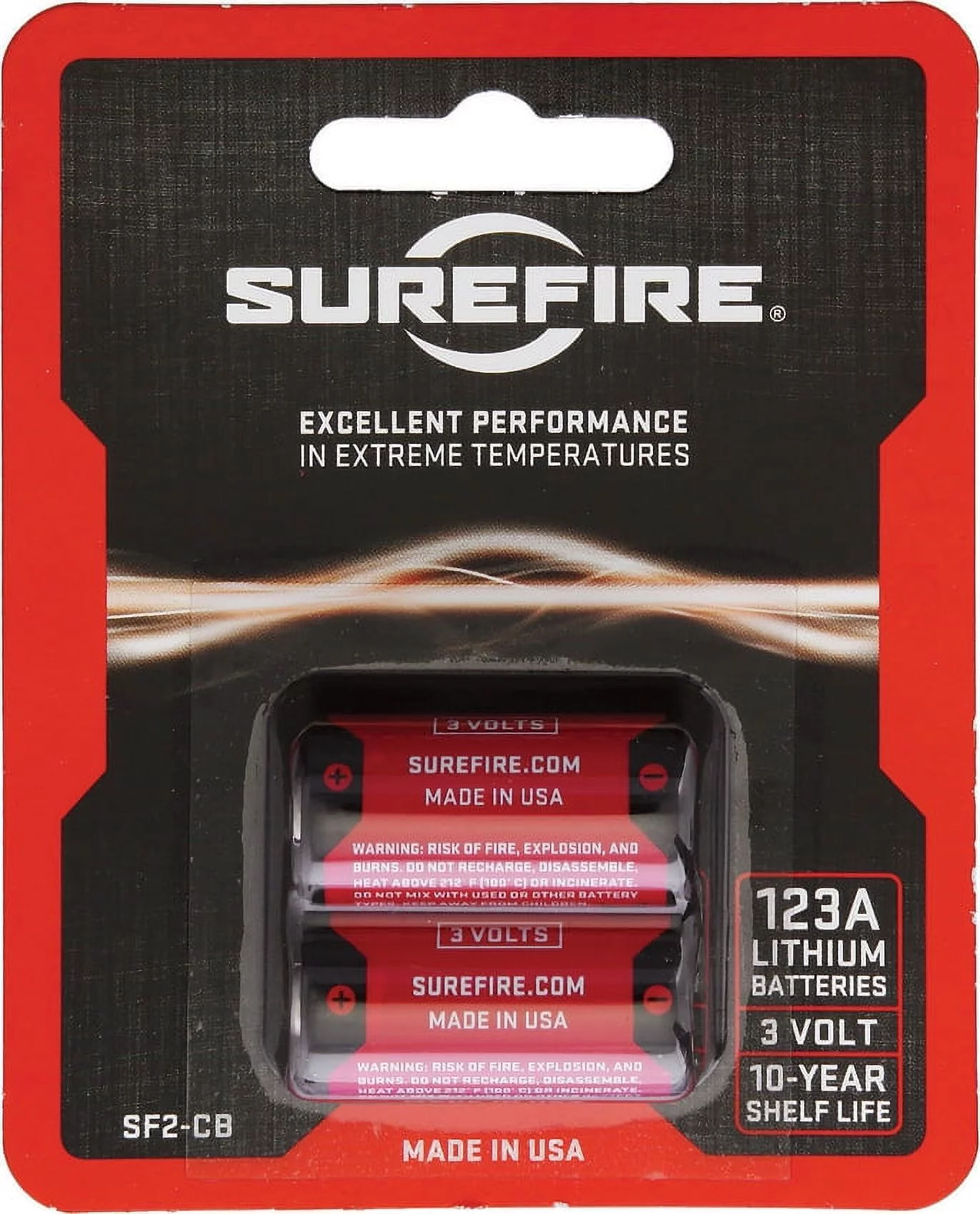 SUREFIRE SF123A BATTERIES 2PK