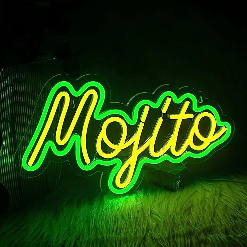 Wanxing Mojito LED Neon Light Signs USB Power for Nightclub Kitchen Bar Wedding Party Decoration