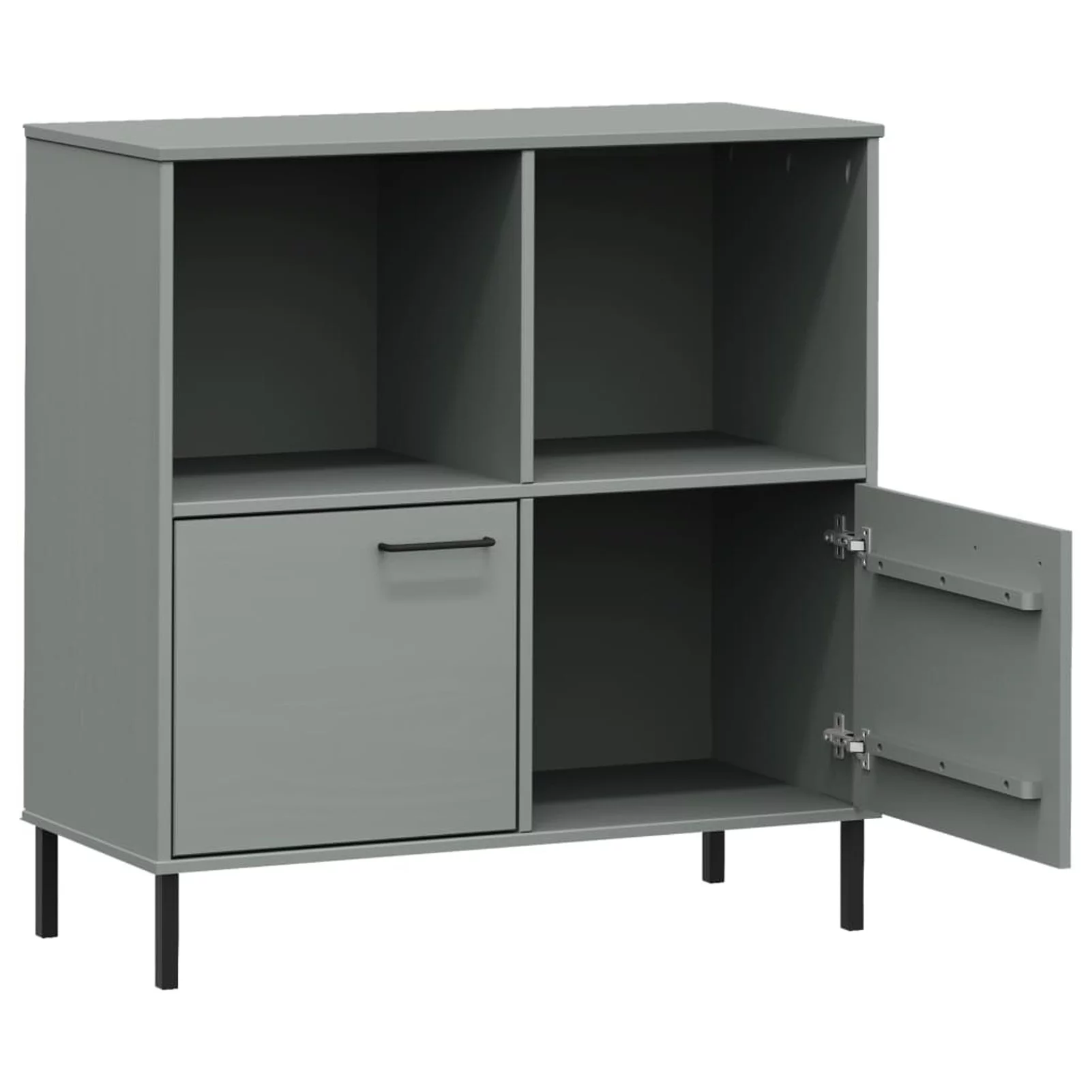Andoer Bookcase with Metal Legs Gray 35.4