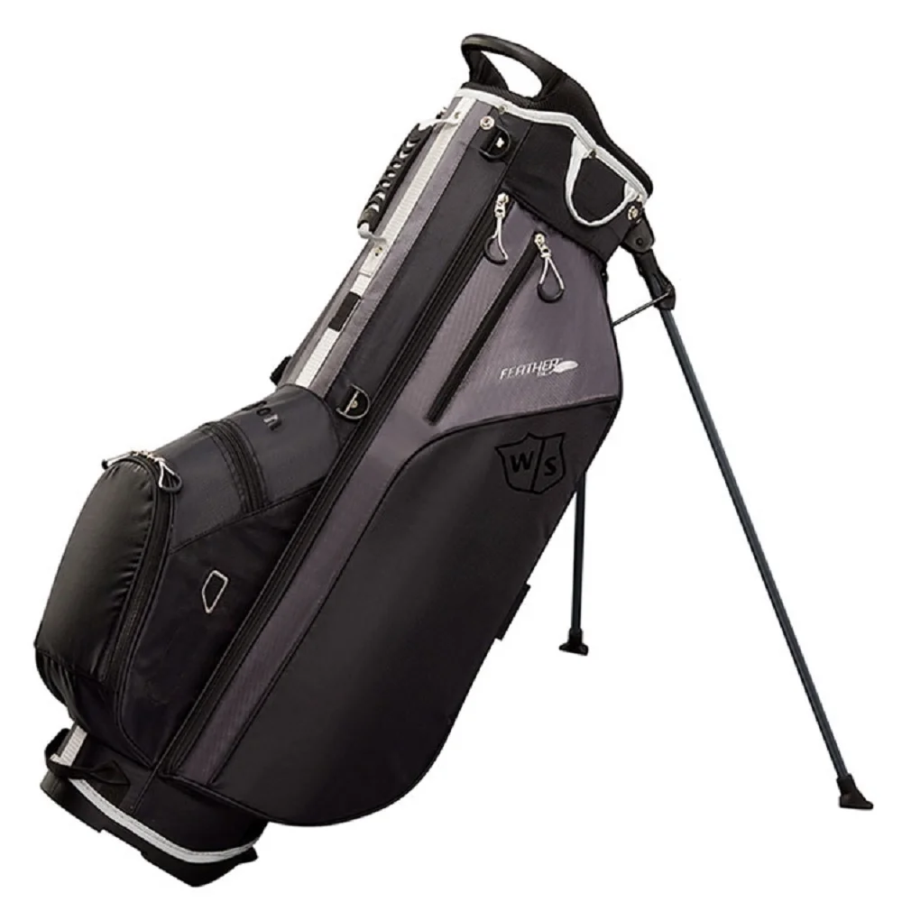 NEW Wilson Staff 2022 Feather Stand Bag 4-Way Top - Black / Charcoal / Silver