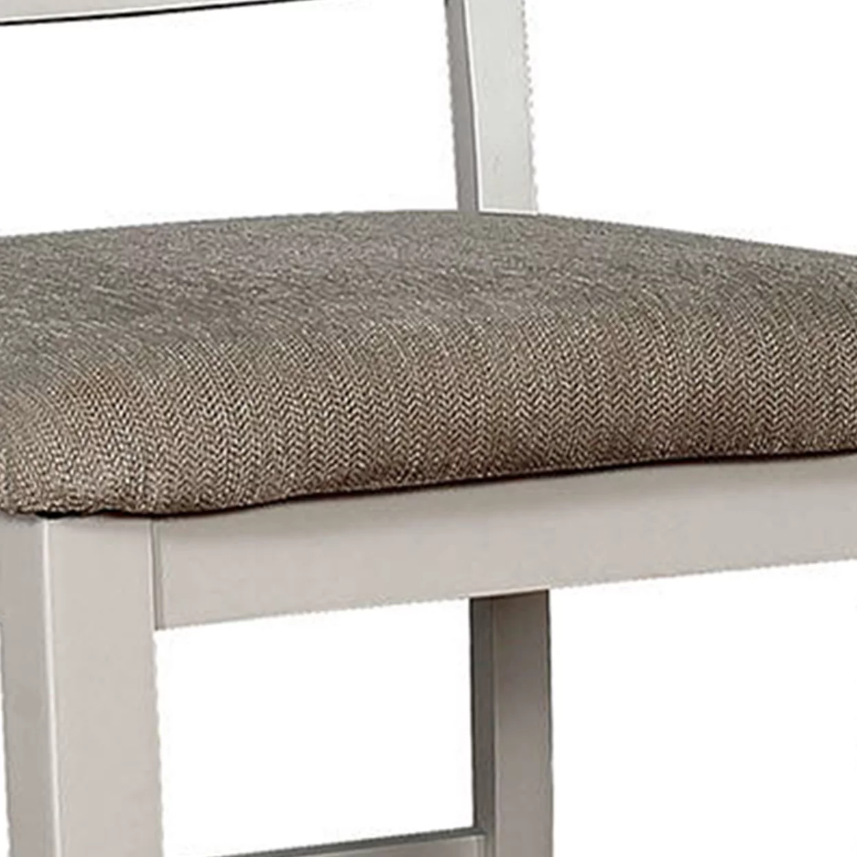 Benzara  Wooden Counter Height Dining Side Chairs, White & Beige - Set of 2