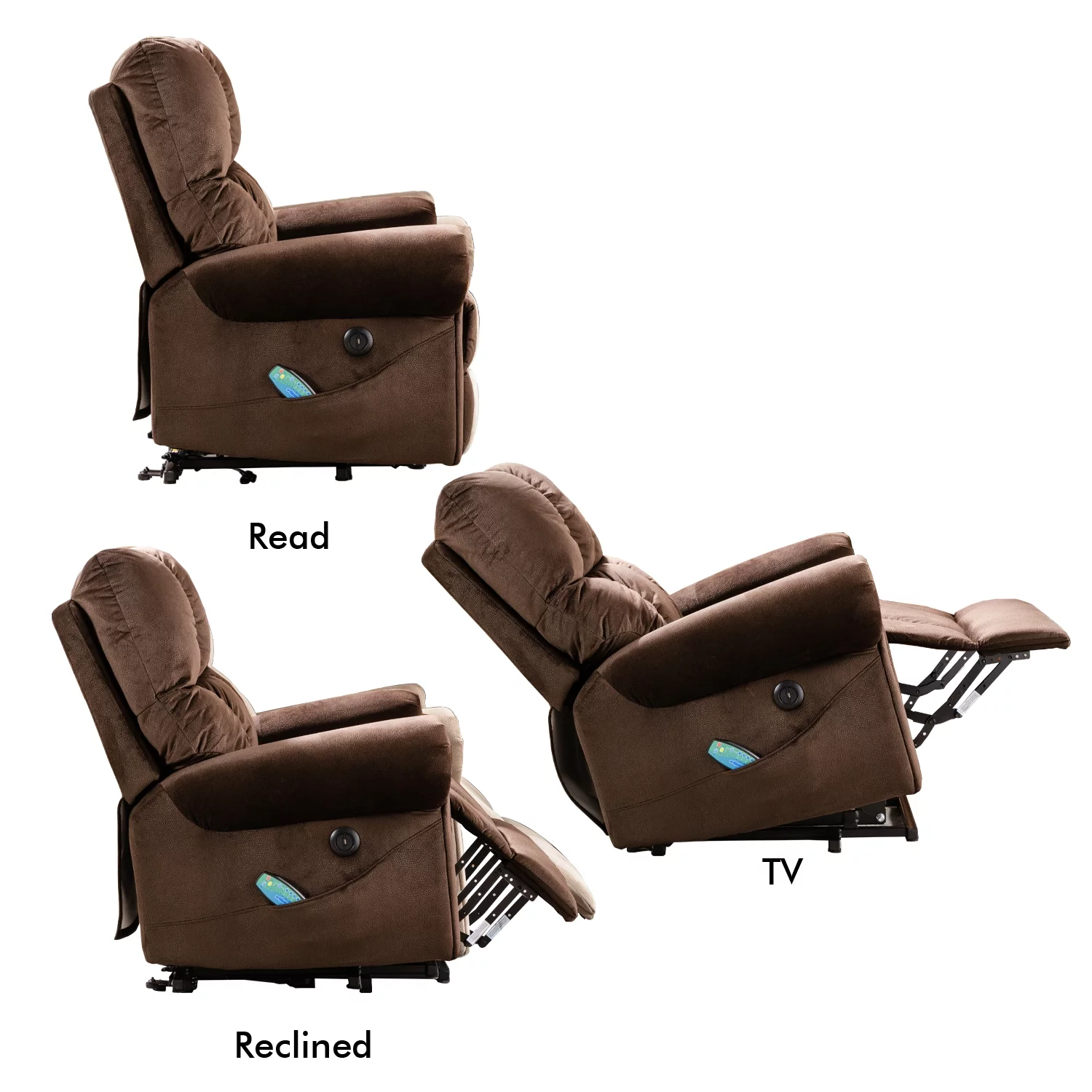 LOAOL Electric Lift Recliner with Heat Therapy And Massage,Velvet Finish, 38