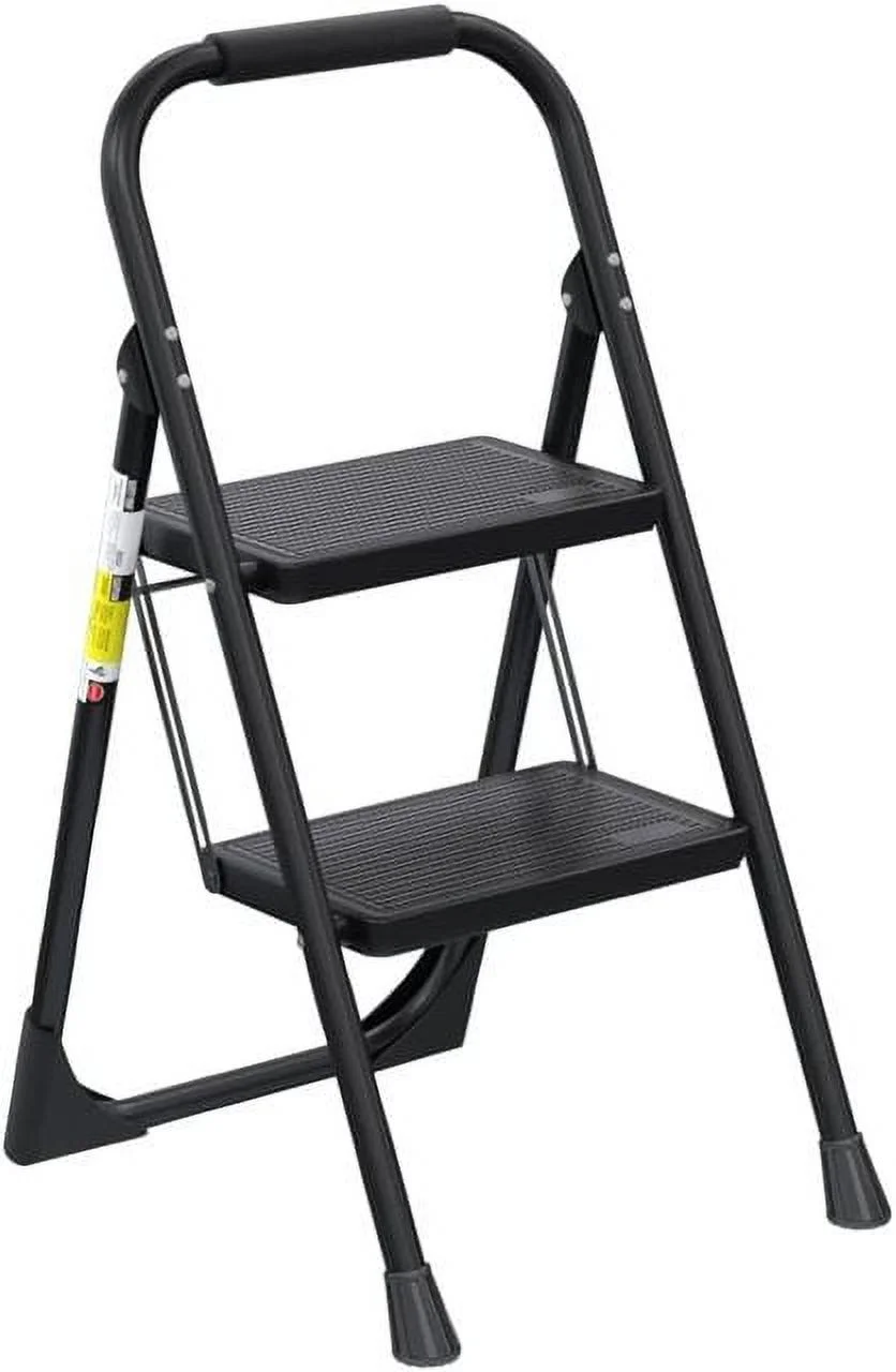Step Ladder EFFIELER 2 Step Stool Ergonomic Folding Stool with Wide Anti-Slip Pedal 430 lbs Sturdy Stool