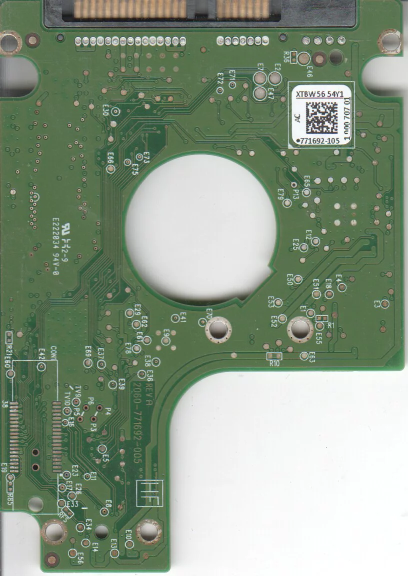 WD2500BEKT-75PVMT0, 771692-105 AC, WD SATA 2.5 PCB