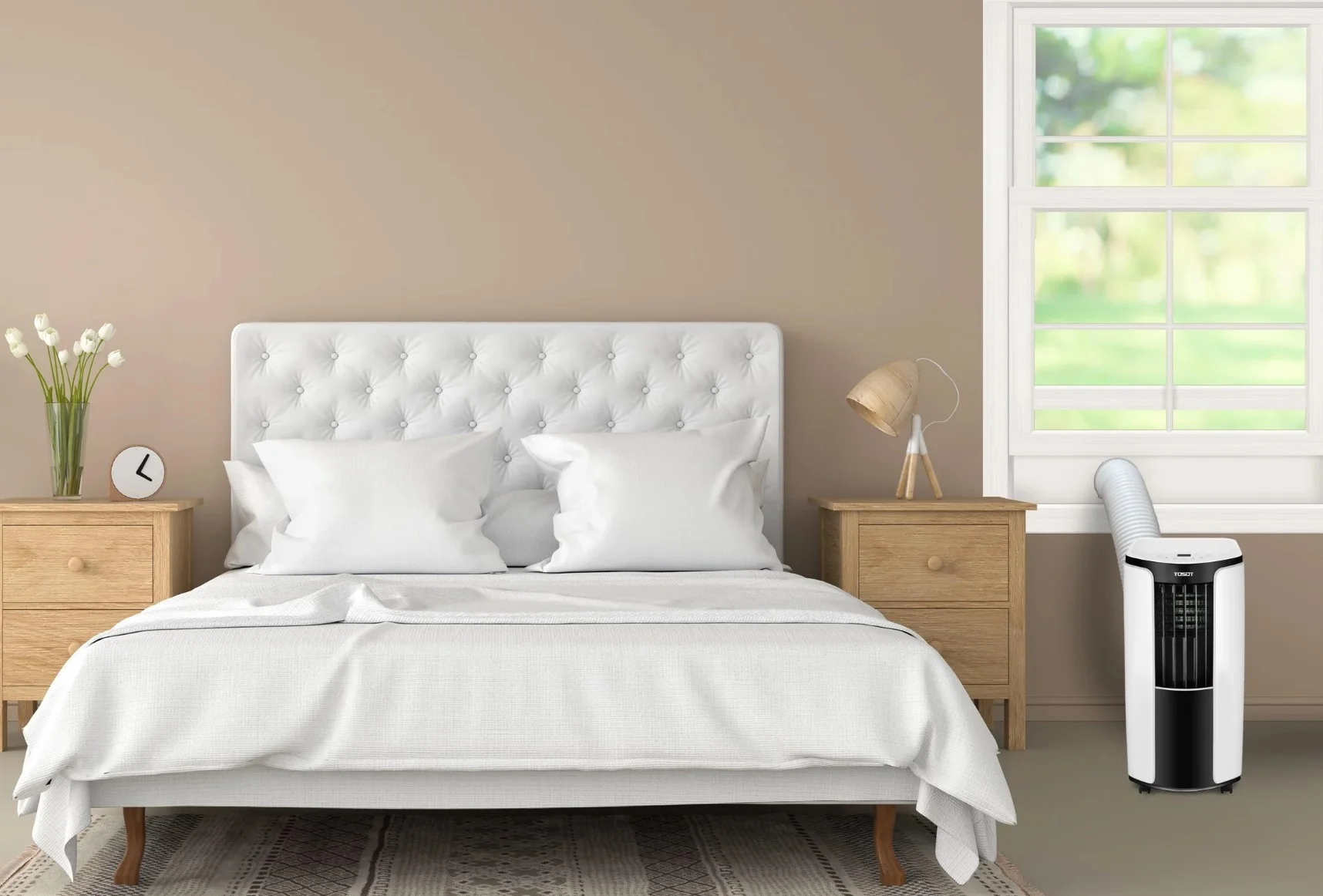 Open Box Tosot Air Conditioner, 8000 BTU, Built-In Dehumidifier - BLACK/GREY