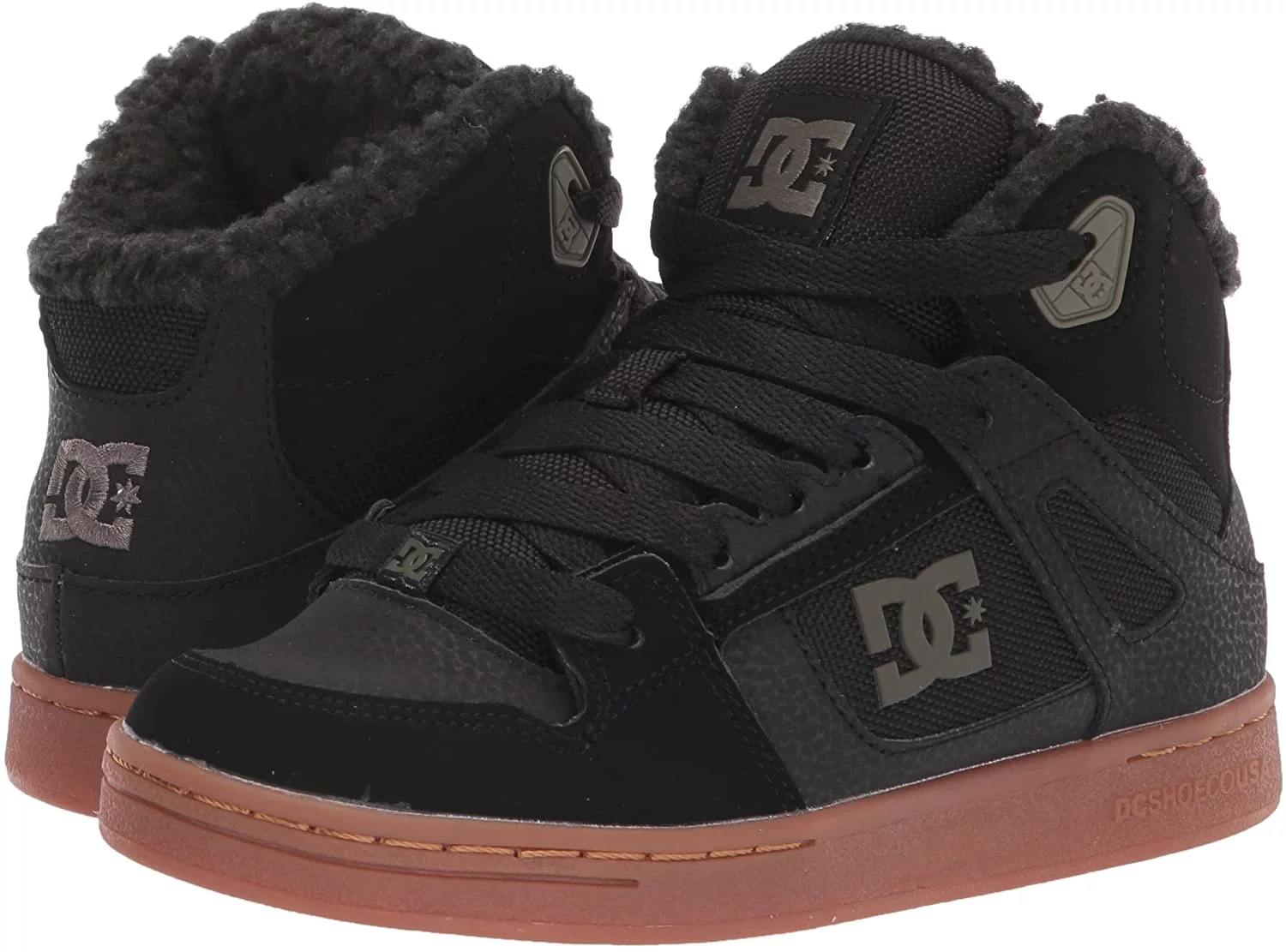 DC Unisex-Child Pure High-top Wnt Youth Skate Shoe Big Kid 8-12 Years 5 Big Kid Black/Olive