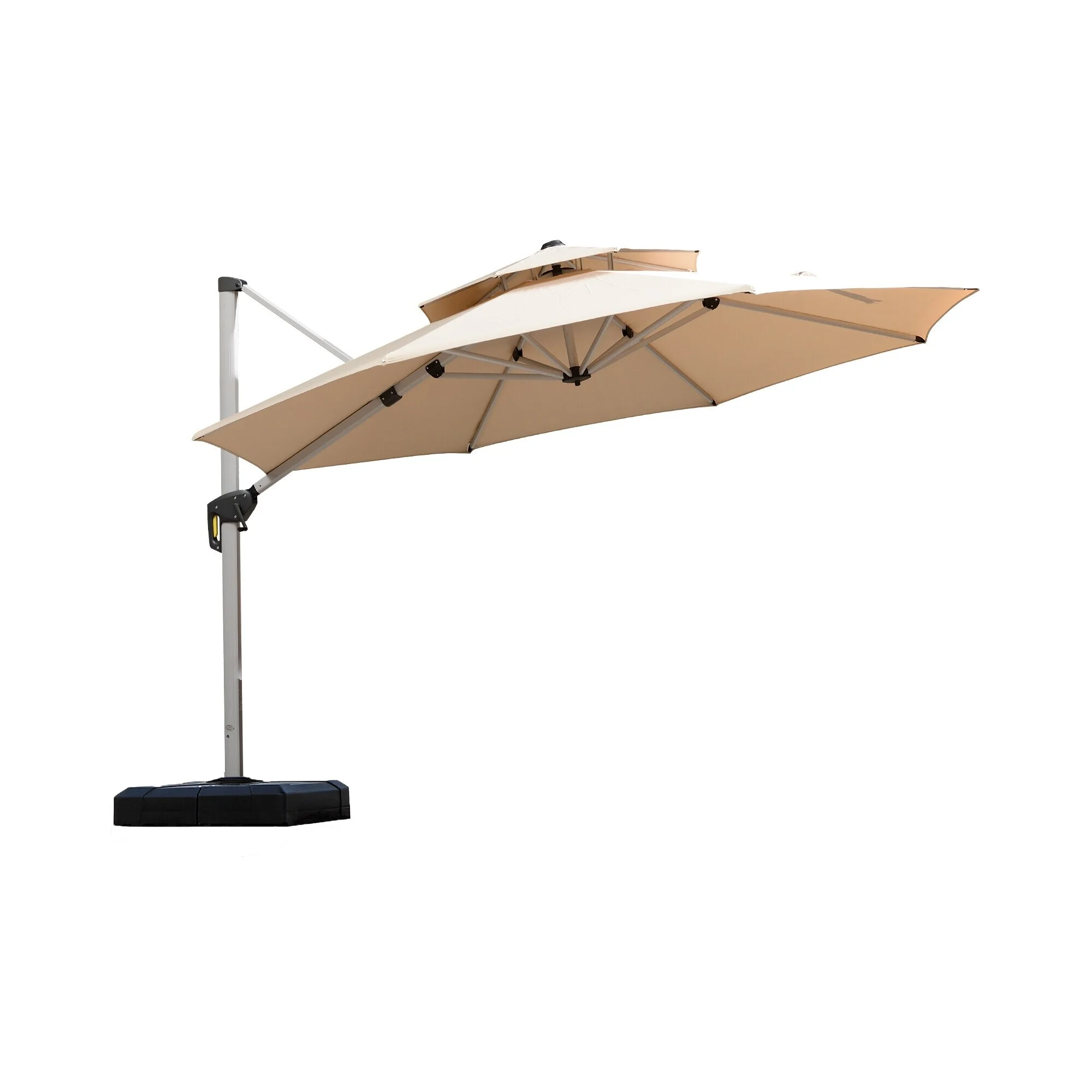 PURPLE LEAF  11 ft Round Offset Hanging Patio Umbrella Beige