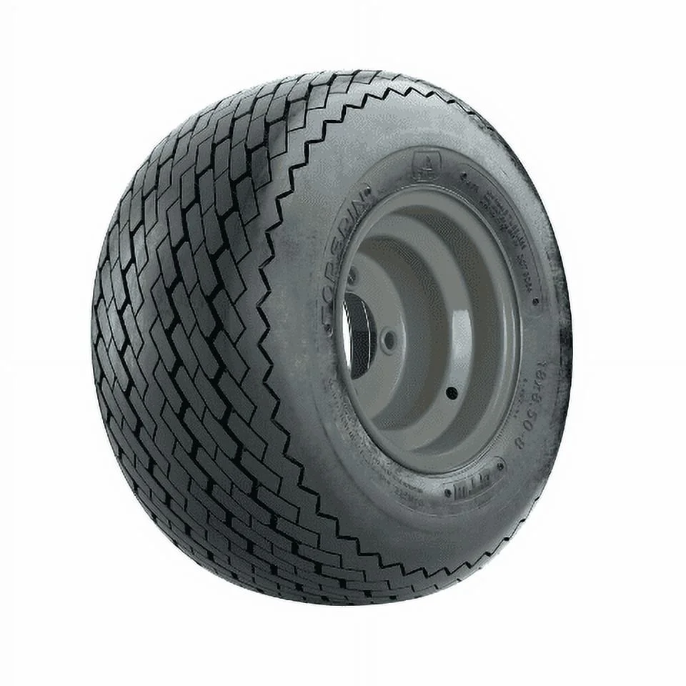 GTW 8 inch Steel Grey Golf Cart Wheel on 18x8.5-8 Topspin Sawtooth Golf Cart Street Tire|Set of 4