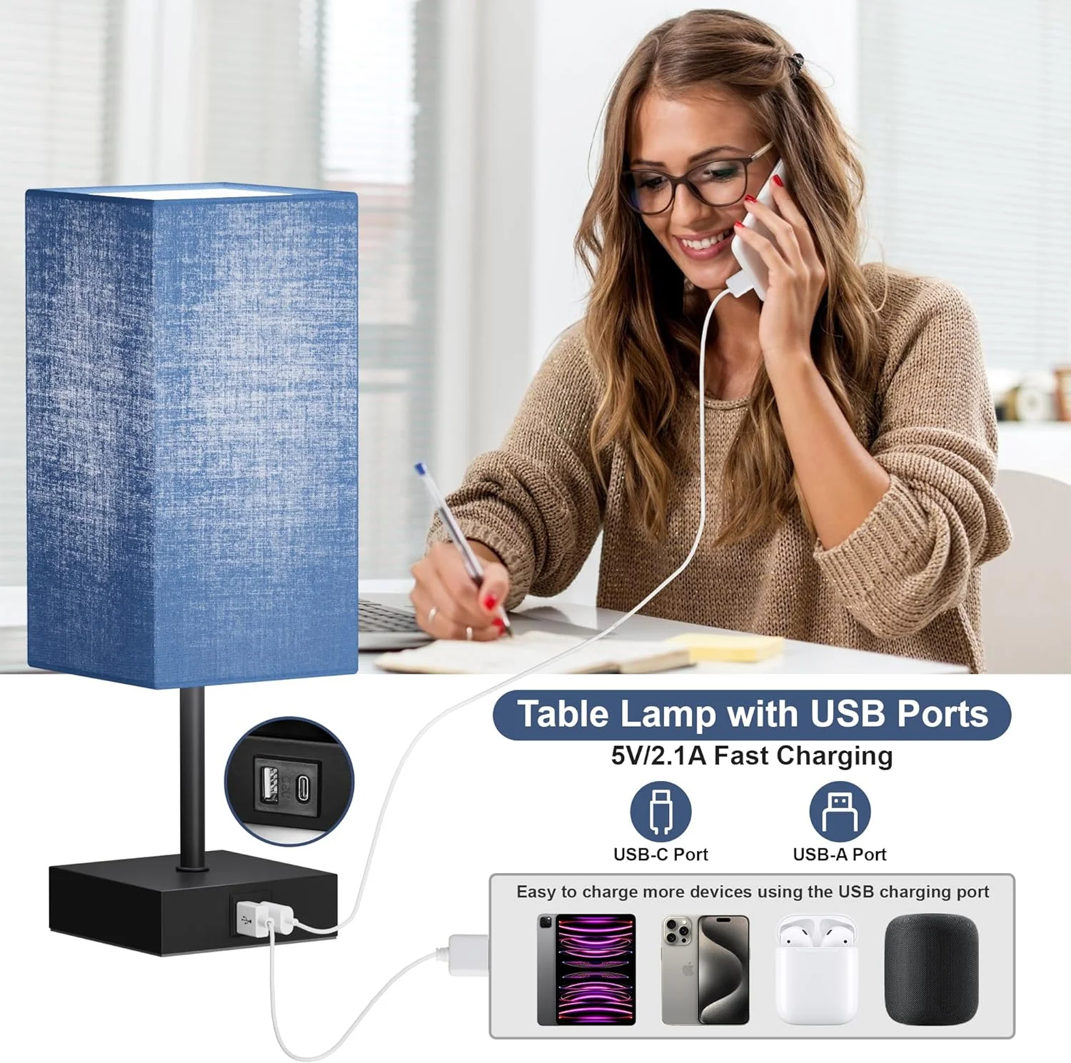 Comzler Table Touch Bebdside Lamp  2 Pack