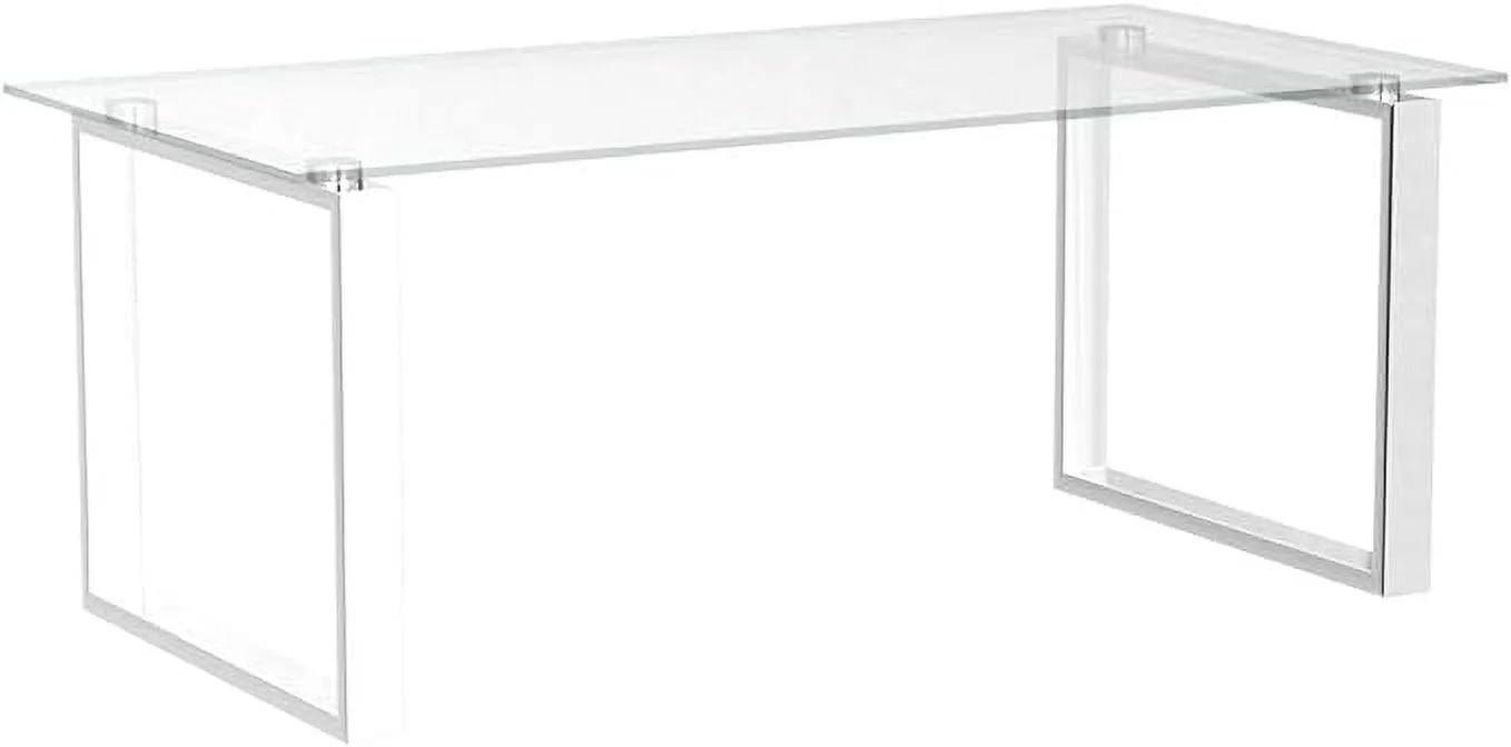 Modern Glass Top Chrome Coffee Table Square 39