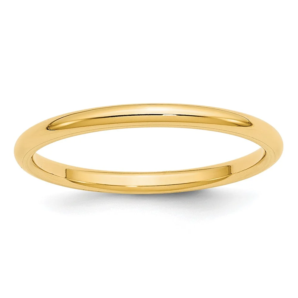 10k Yellow Gold 2mm Standard Weight Comfort Fit Wedding Band Size 7 Q1CF020-7