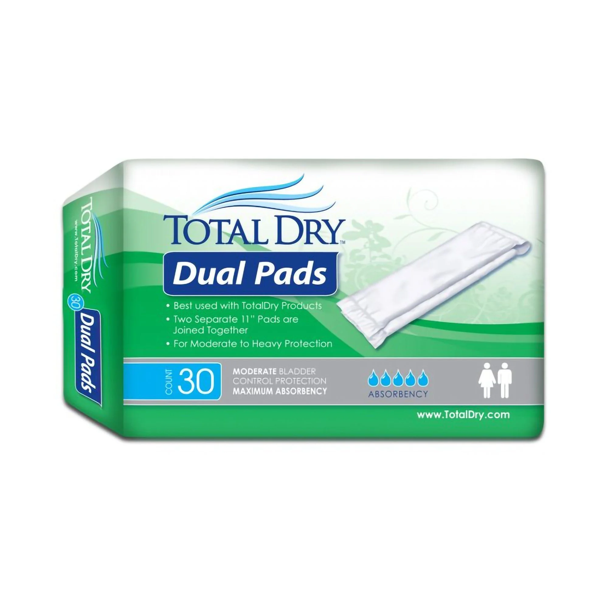 TotalDry Maximum Absorbency Incontinence Liner, 11-Inch Length (CS/180)