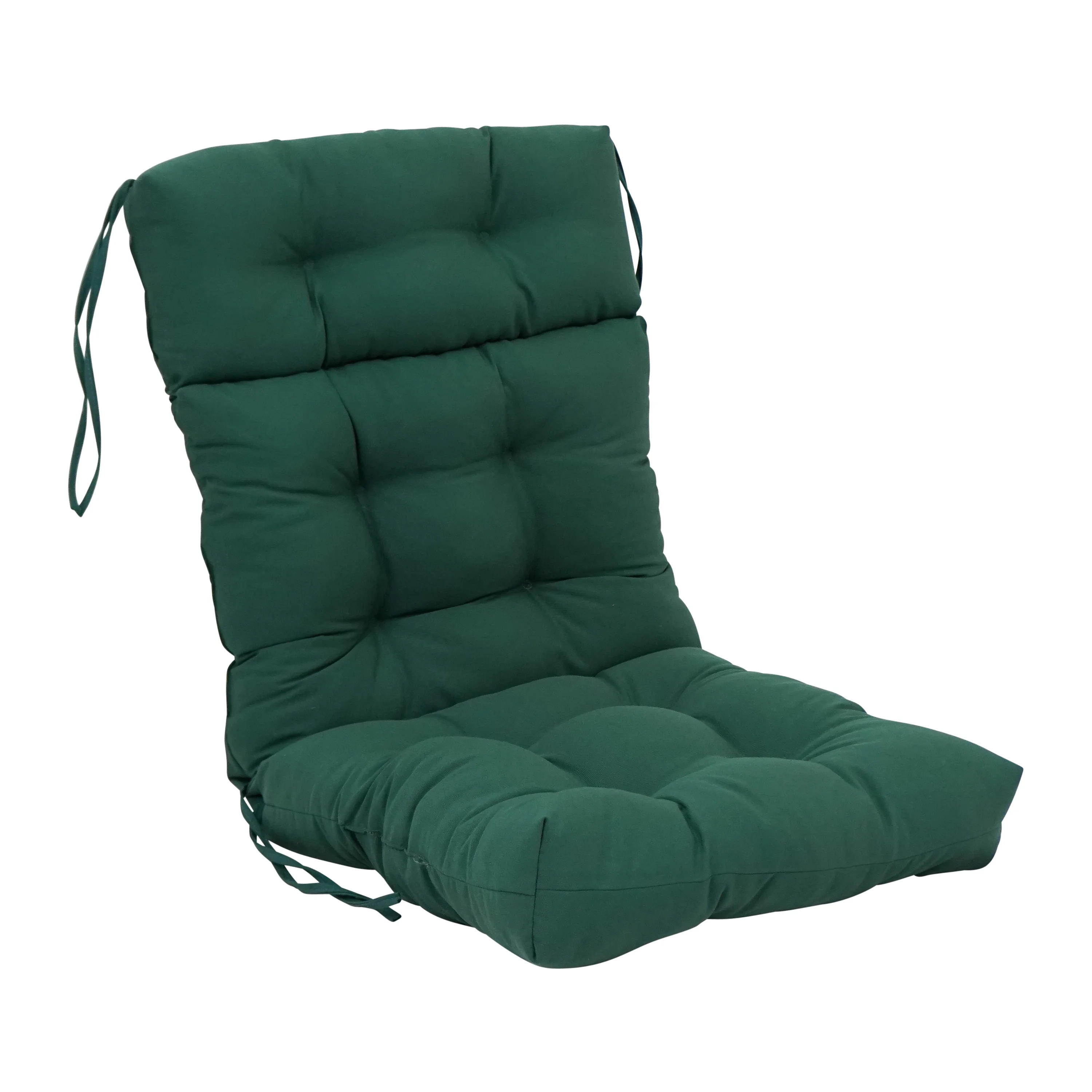 Blazing Needles  22 x 45 in. Solid Twill Tufted Chair Cushion, Forest Green