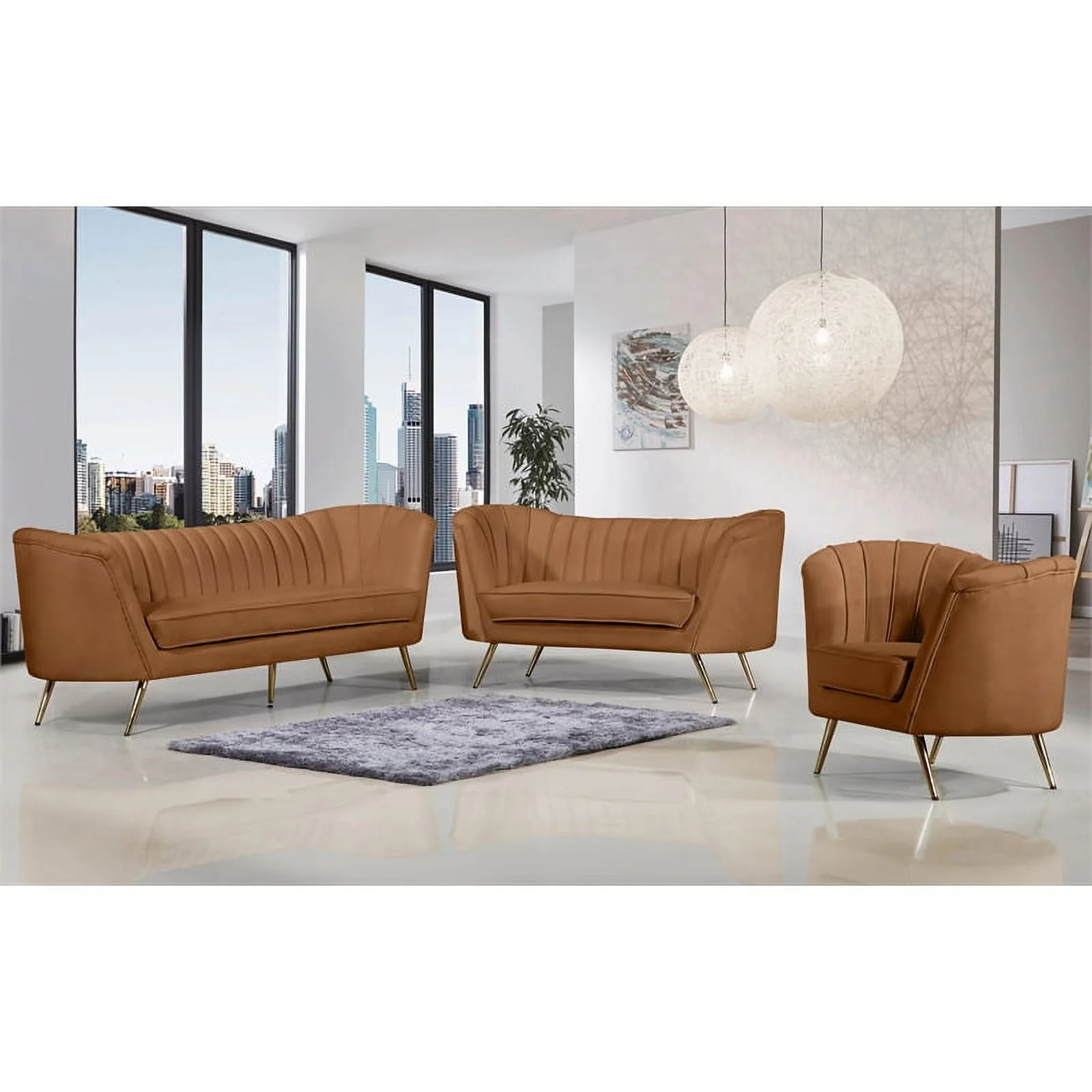 Meridian Furniture Margo Saddle Velvet Chair