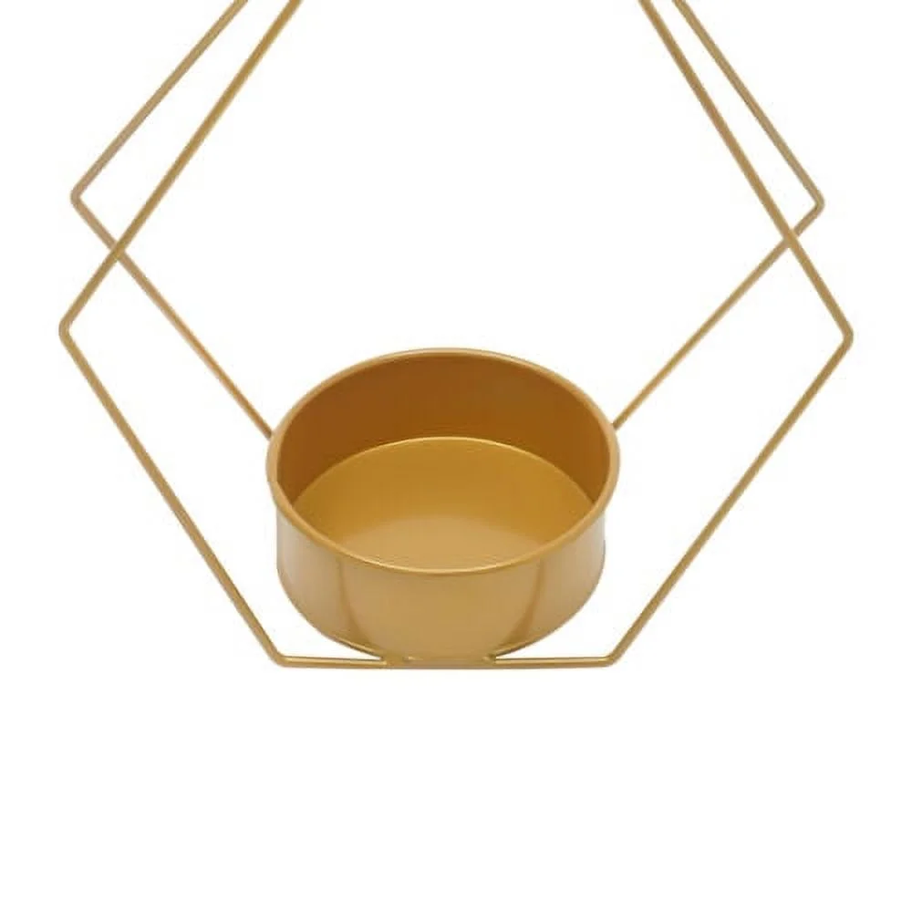 10pcs Gold Metal Diamond Shape Flower Vases Tabletop Wedding Centerpieces Stand