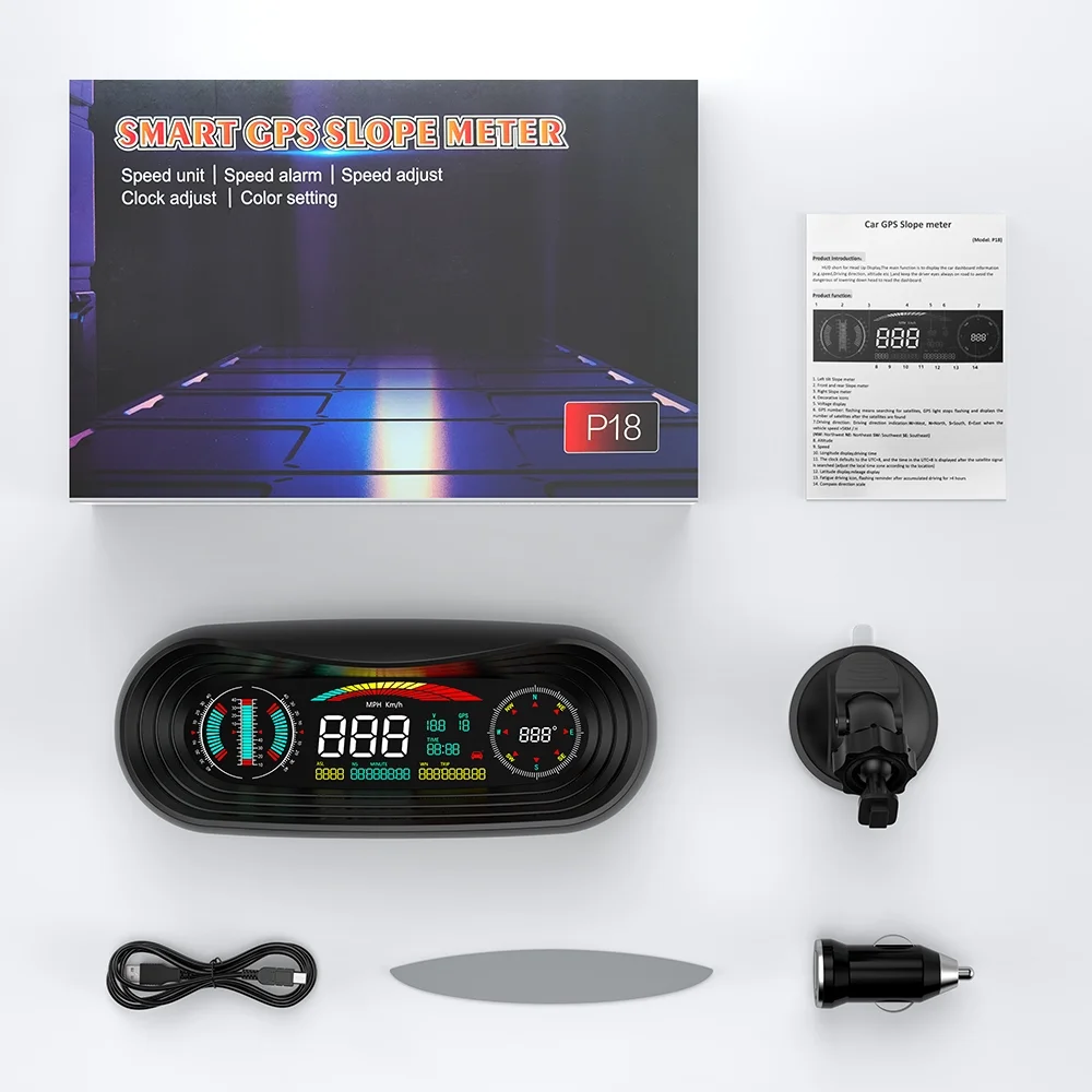 ANCEL P18 Car Digital GPS HUD Gauge Head Up Display Speedometer Turbo RPM Temp