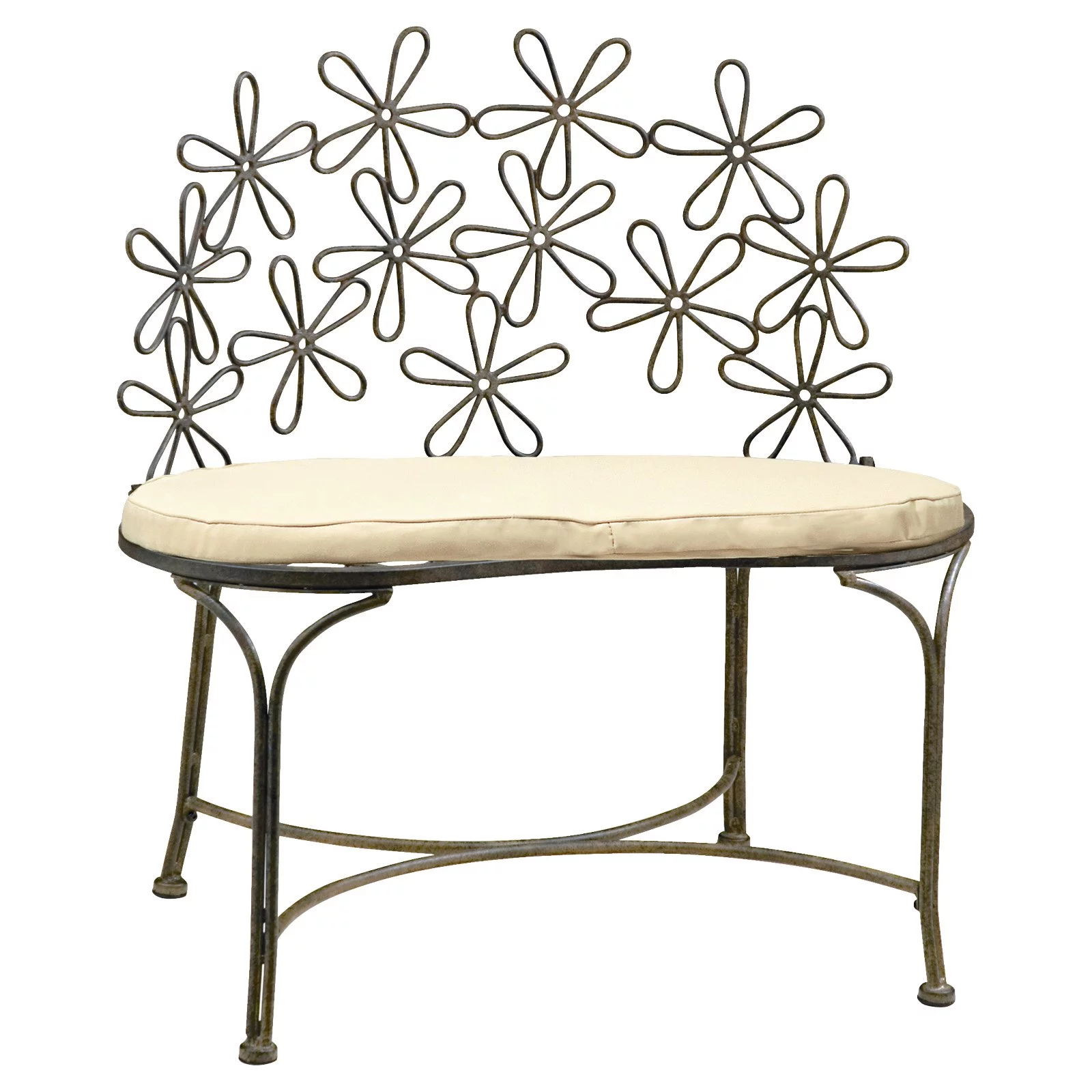 Deer Park Ironworks Daisy 32 in. Decorative Metal Bench