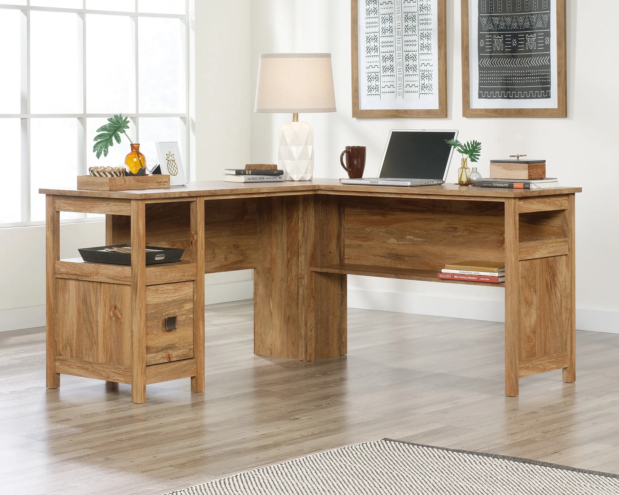 Cannery Bridge L-Shaped Desk Sindoori Mango