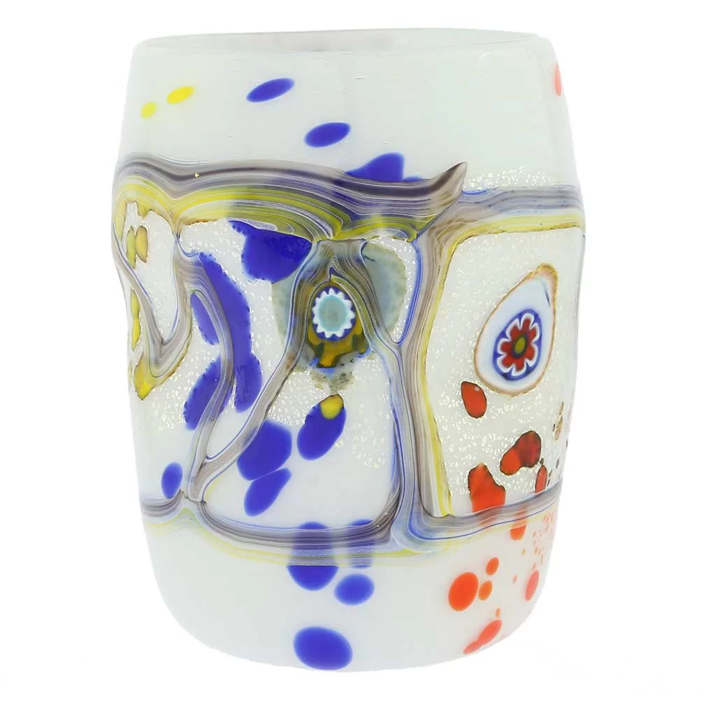 GlassOfVenice Murano Glass Modern Art Tumbler - White