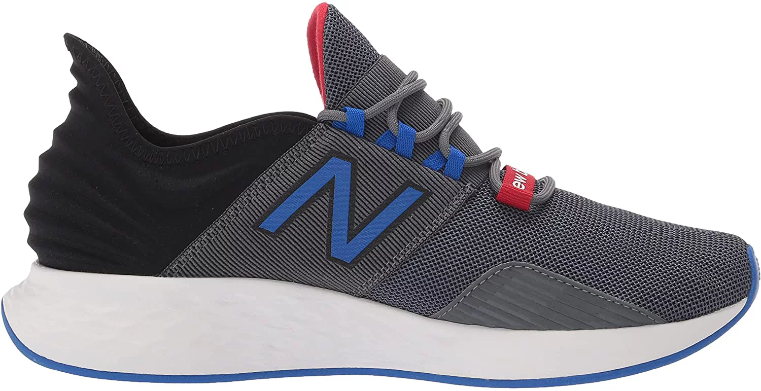 New Balance Mens Fresh Foam Roav V1 Sneaker 9.5 Lead/Cobalt/Team Red