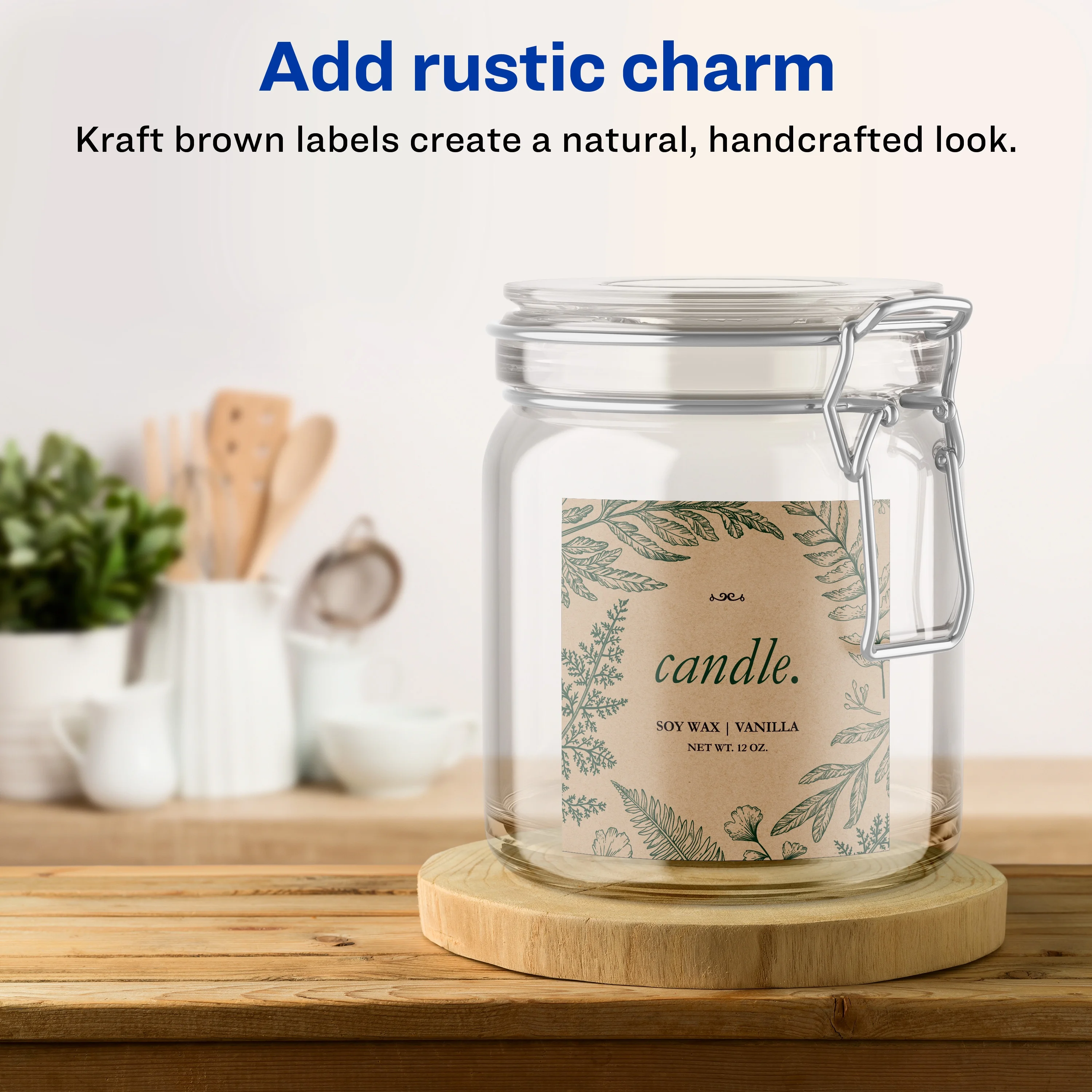 Avery Kraft Brown Square Labels, 8