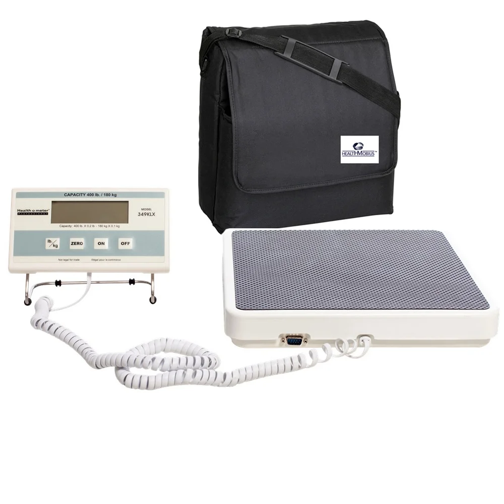 Health O Meter 349KLX Bathroom Scale & Carrying Case (400 lb/180 kg Capacity)