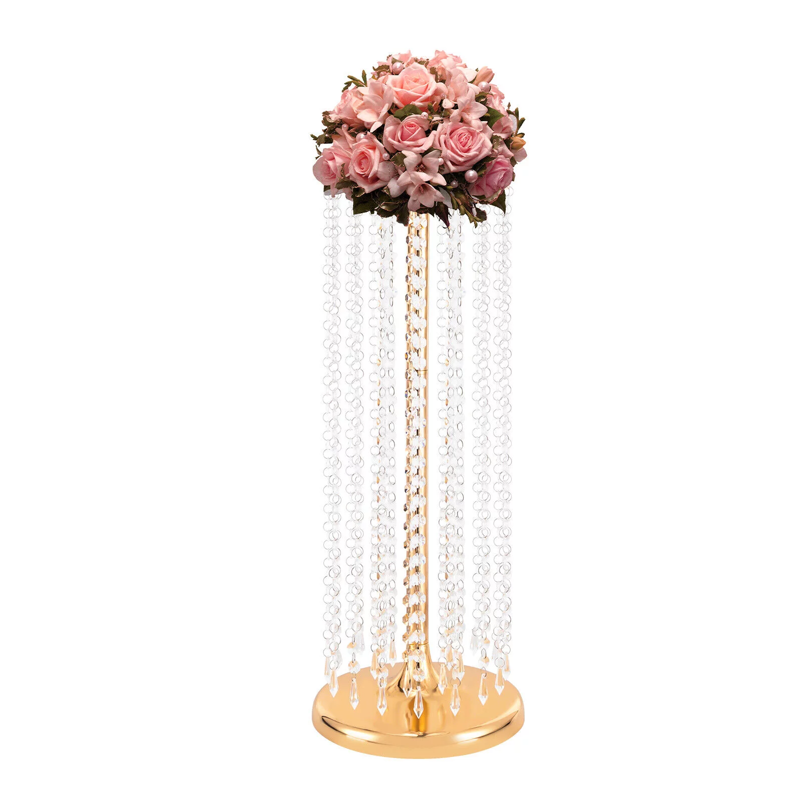 10 PCS Metal Gold Flower Vase Wedding Table Centerpieces Acrylic Crystal Flower Stand