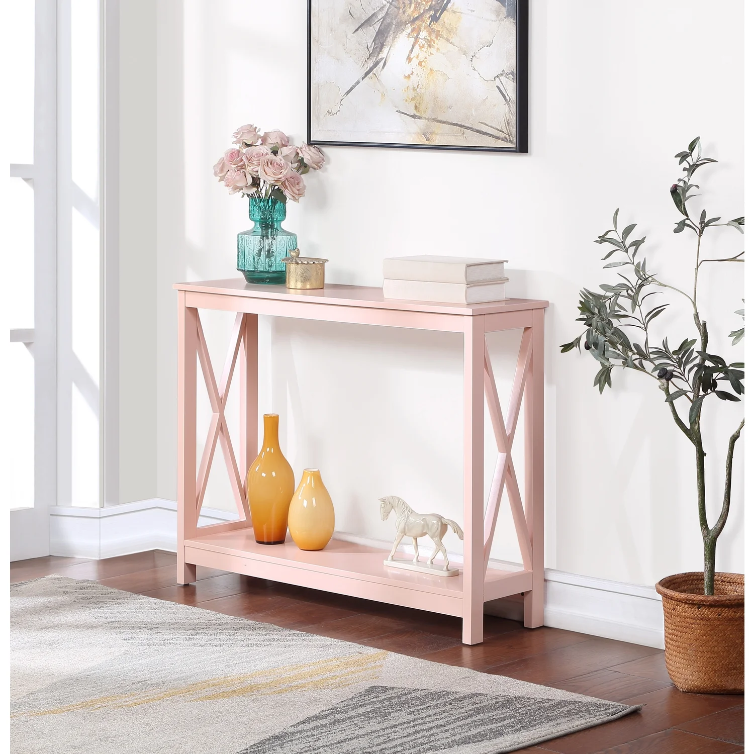 HomeStock Southwestern Sanctuary Console Table With Shelf