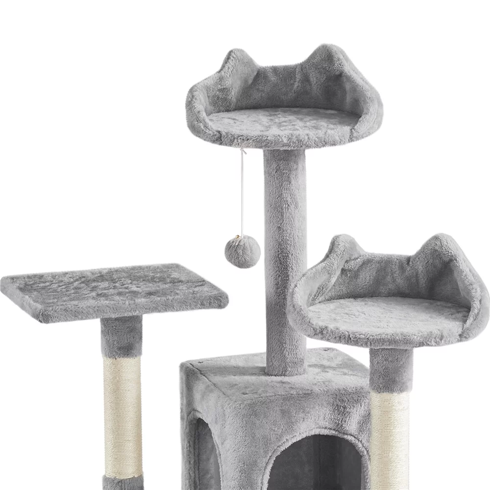 Yaheetech 72'' Height Multi Level Cat Tree with 2 Cozy Condos & Scratching Post,Light Gray
