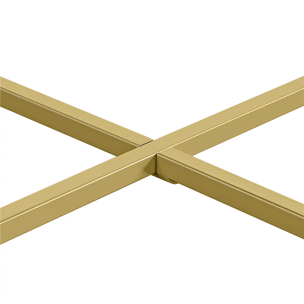 Topeakmart Modern Round Faux Marble Coffee Table with Sturdy Metal Legs, Gold