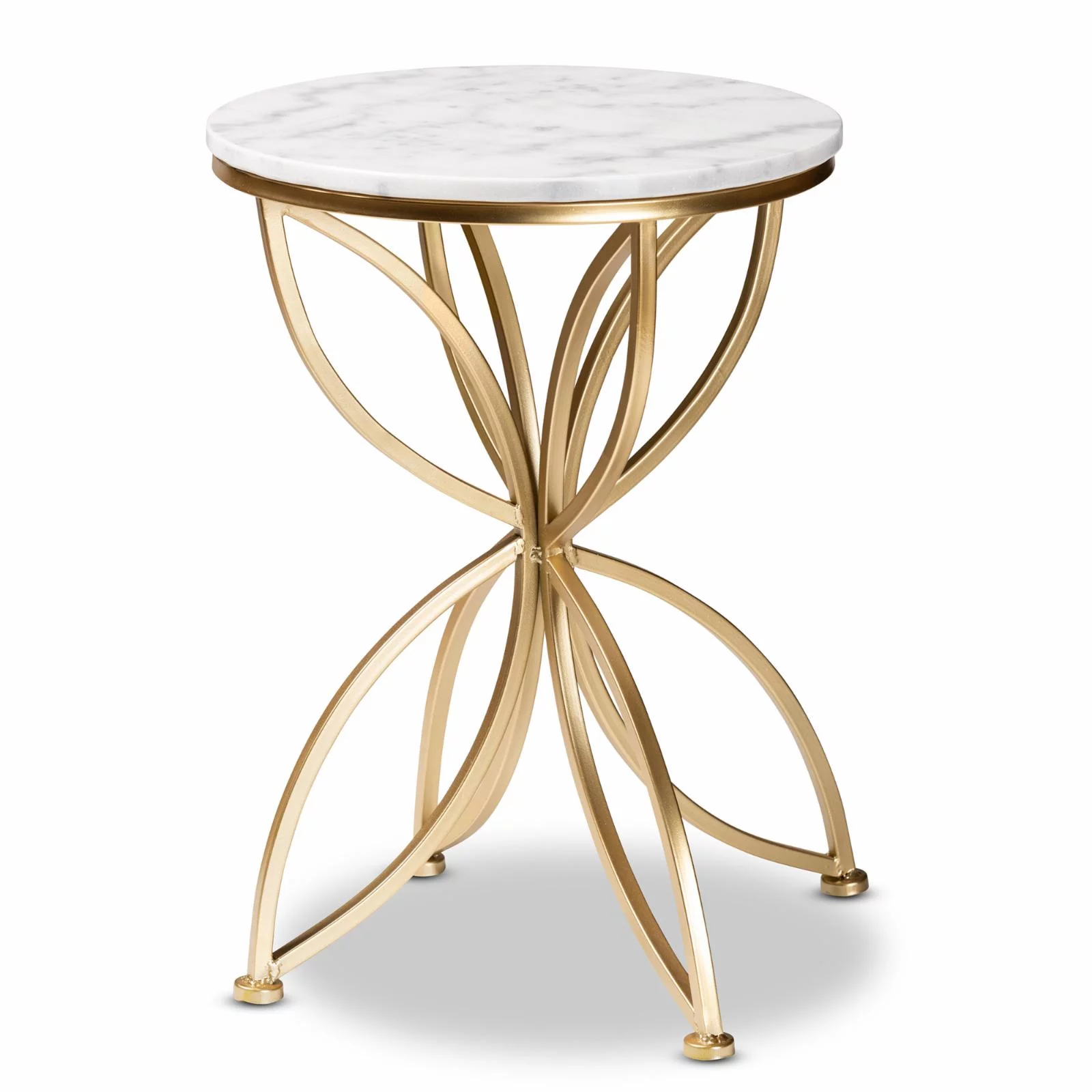 Baxton Studio Jaclyn End Table With Marble Tabletop, 22