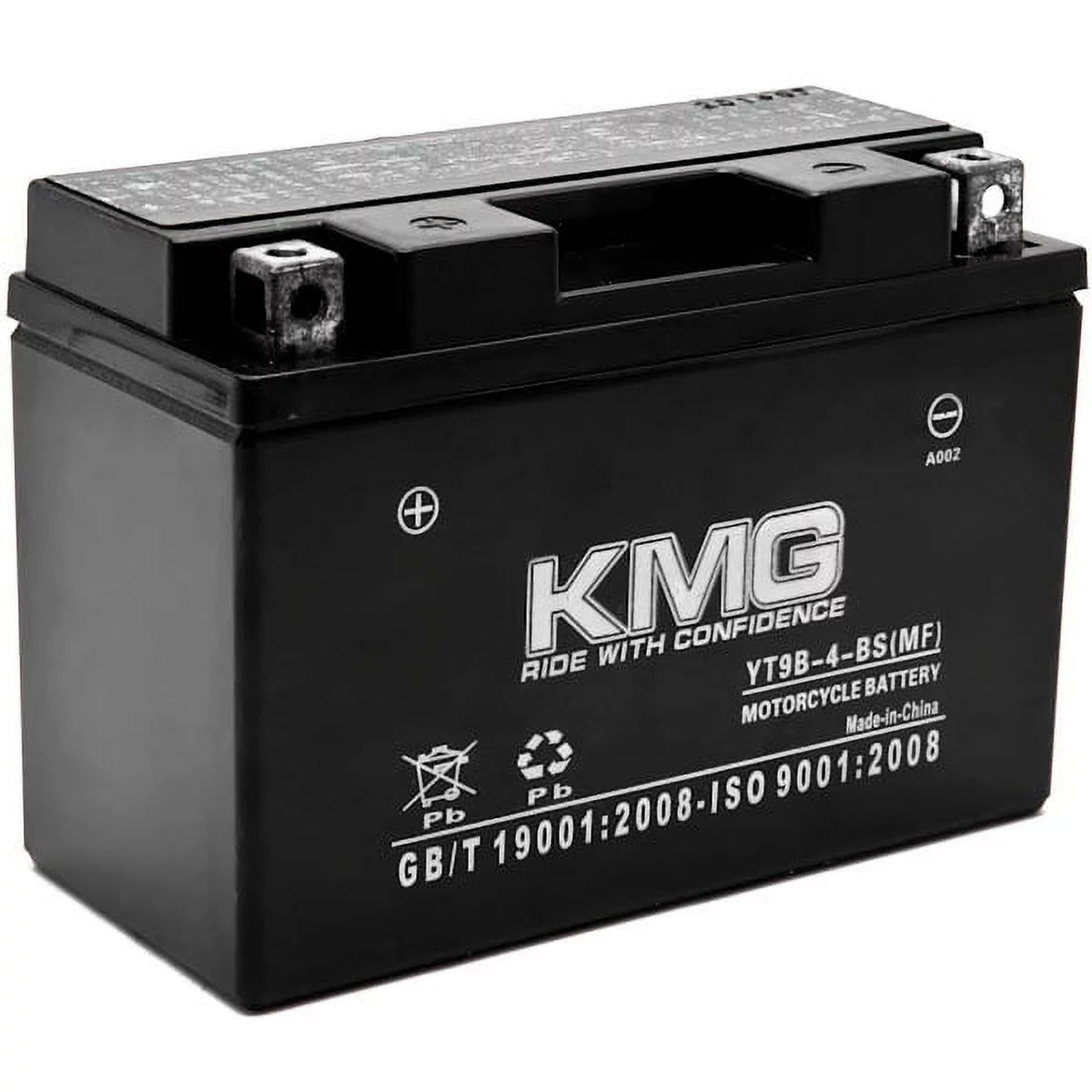 KMG YT9B-4-BS Sealed Maintenance Free 12V Battery High Performance SMF OEM Replacement Powersport Motorcycle ATV Scooter Snowmobile Watercraft