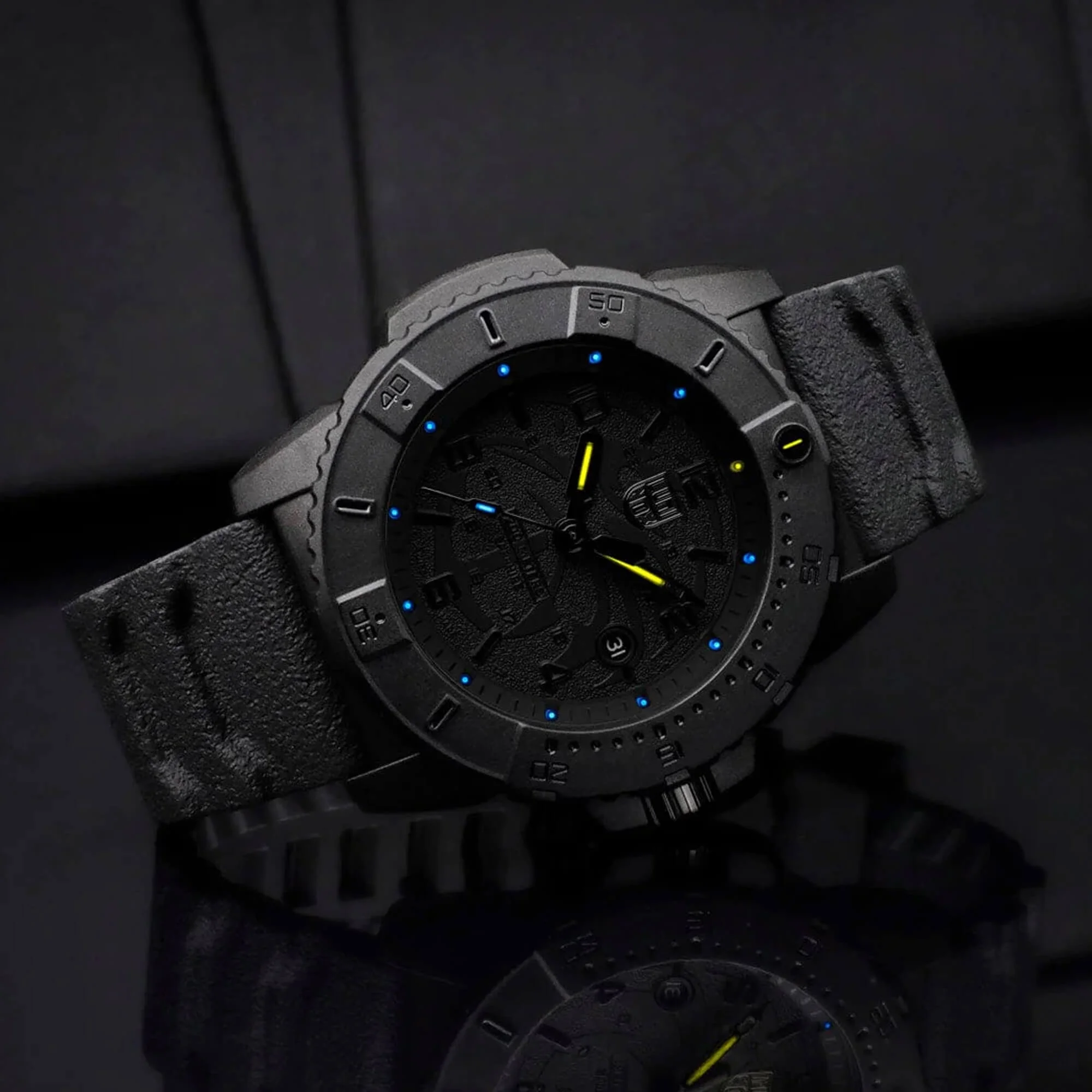 Luminox XS.3601.BO.NSF Men's Navy SEAL Quartz Black Strap Watch