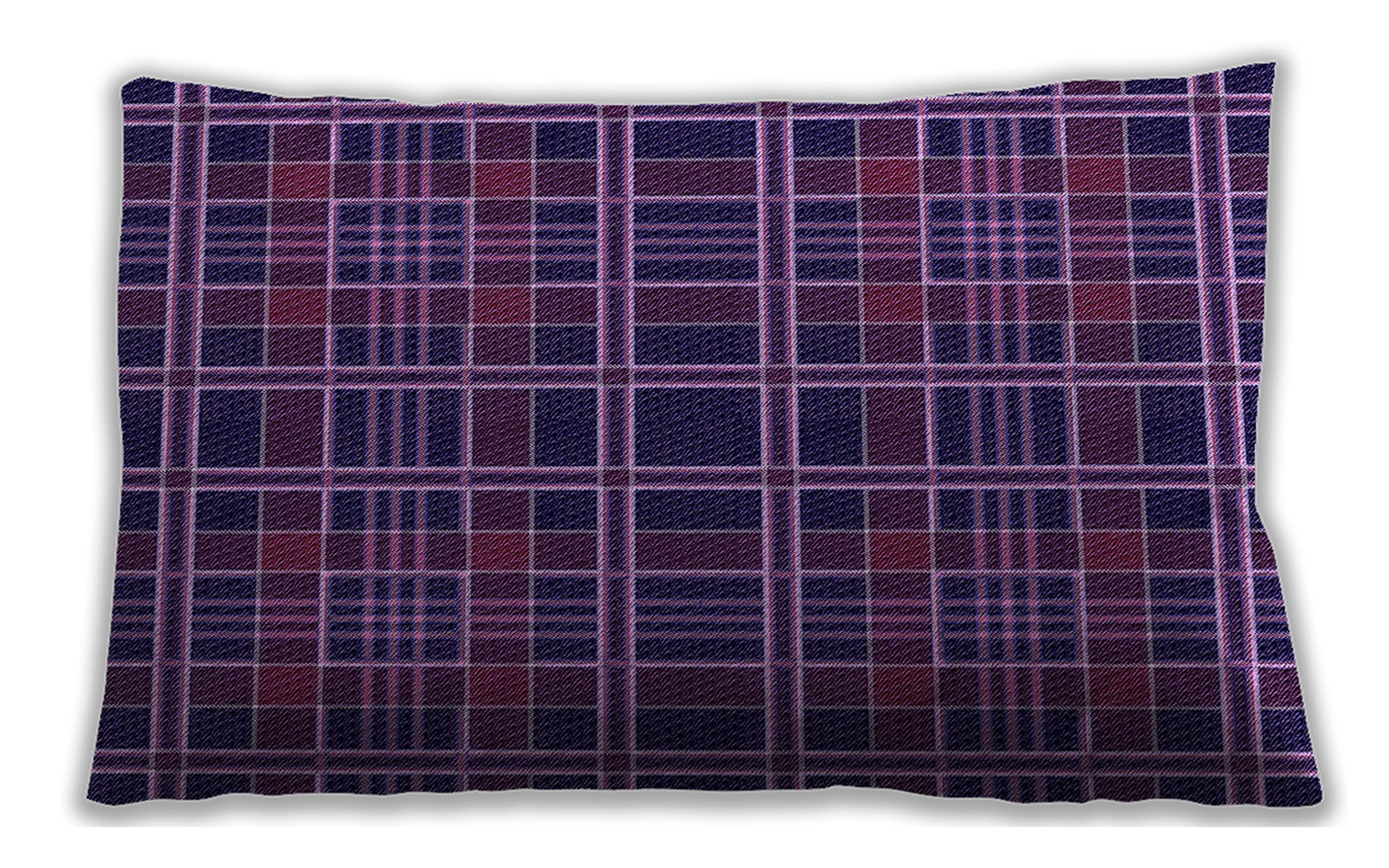 Ahgly Company Patterned Indoor Rectangular Dark Orchid Purple Lumbar Throw Pillow, 13 inch by 19 inch