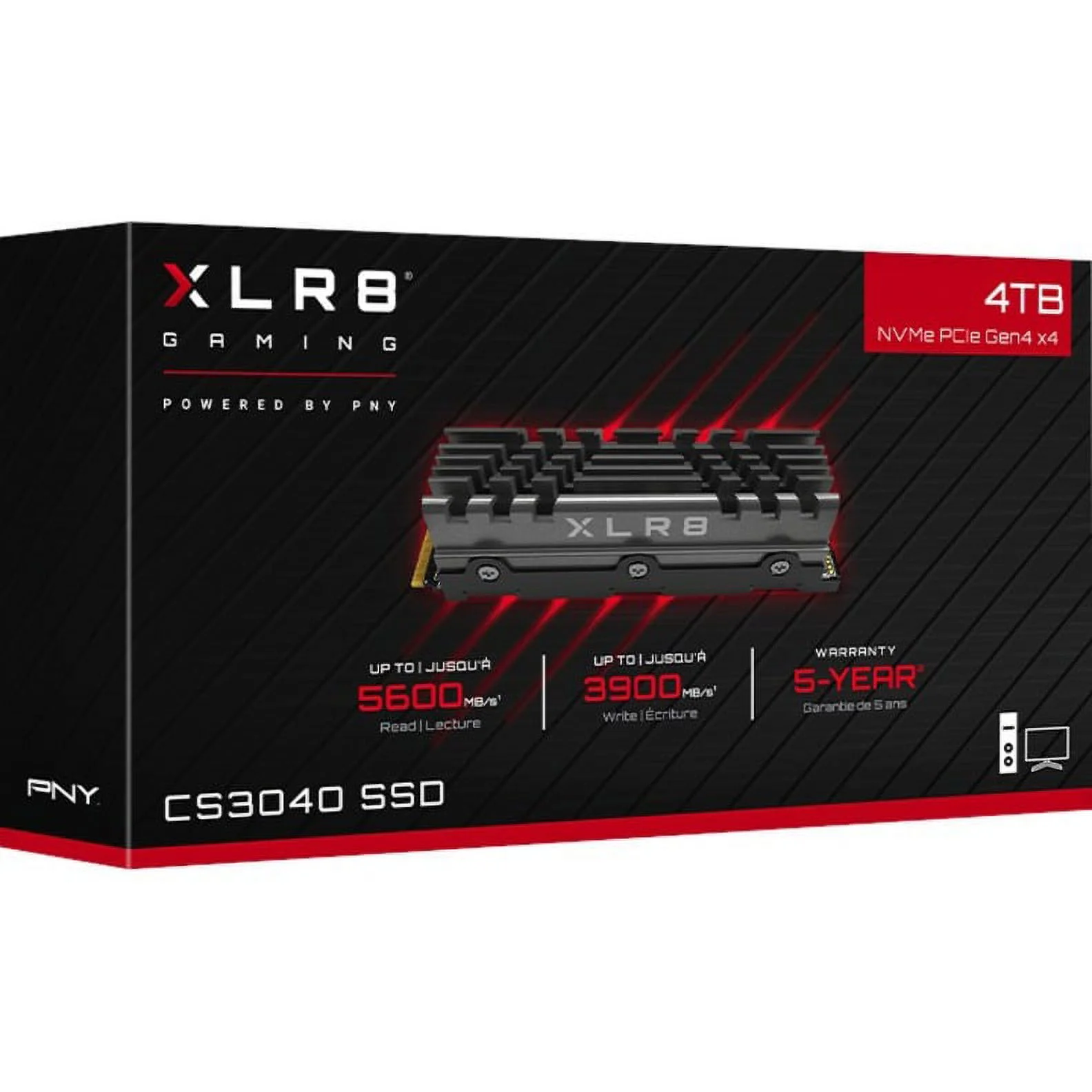 PNY XLR8 CS3040 4 TB Solid State Drive, M.2 2280 Internal, PCI Express NVMe (PCI Express NVMe 4.0 x4)