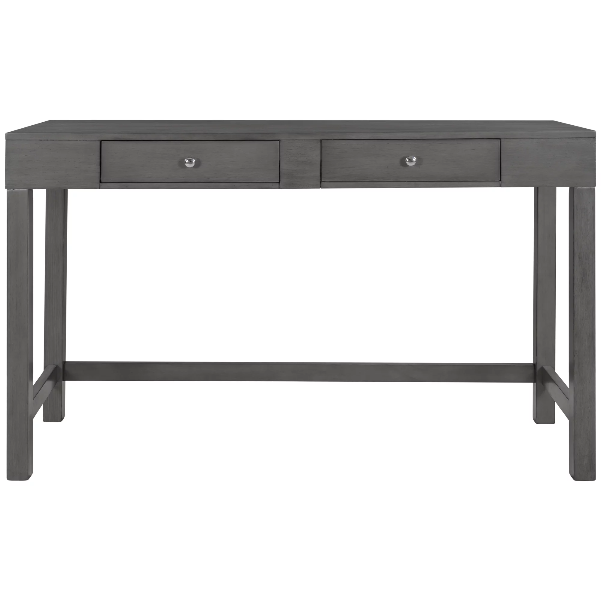 TOPMAX 4-Piece Counter Height Table Set with Socket and Fabric Padded Stools, Gray