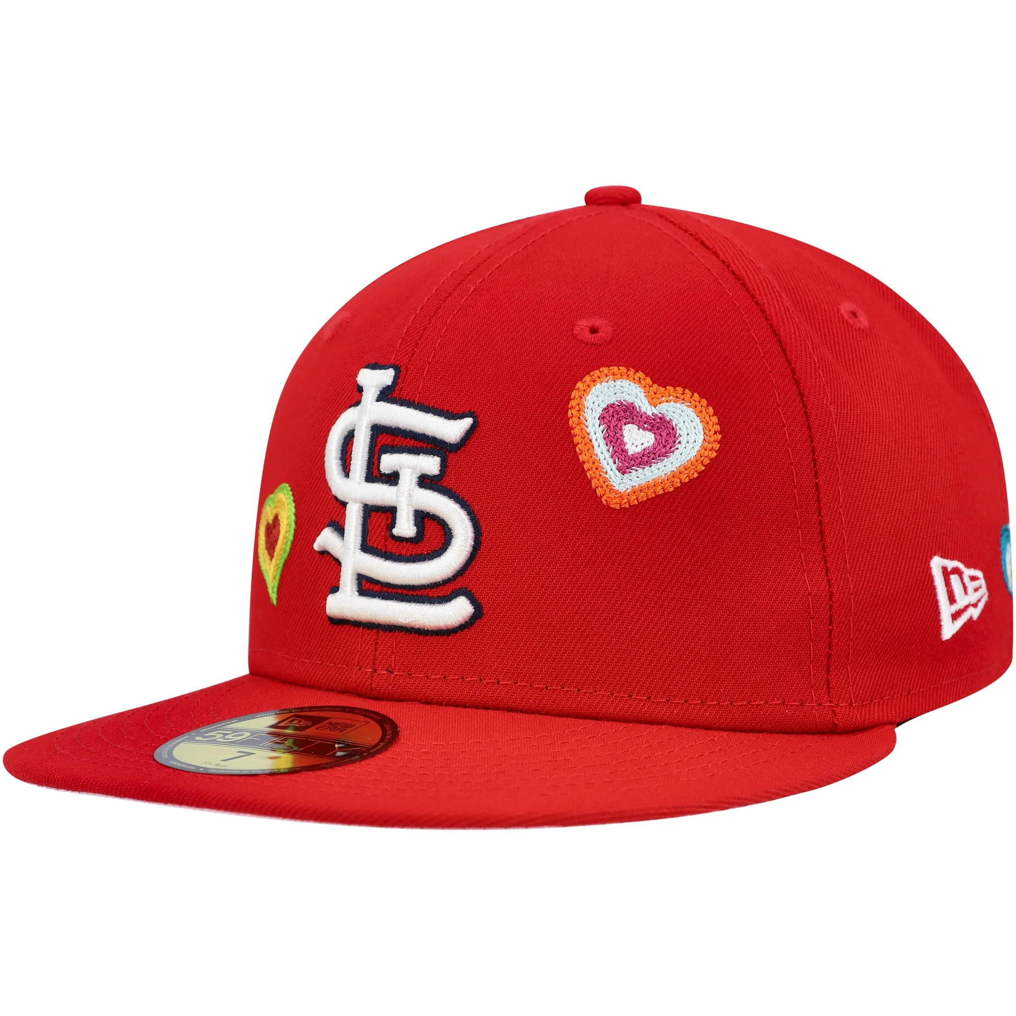 Men's New Era Red St. Louis Cardinals Chain Stitch Heart 59FIFTY Fitted Hat