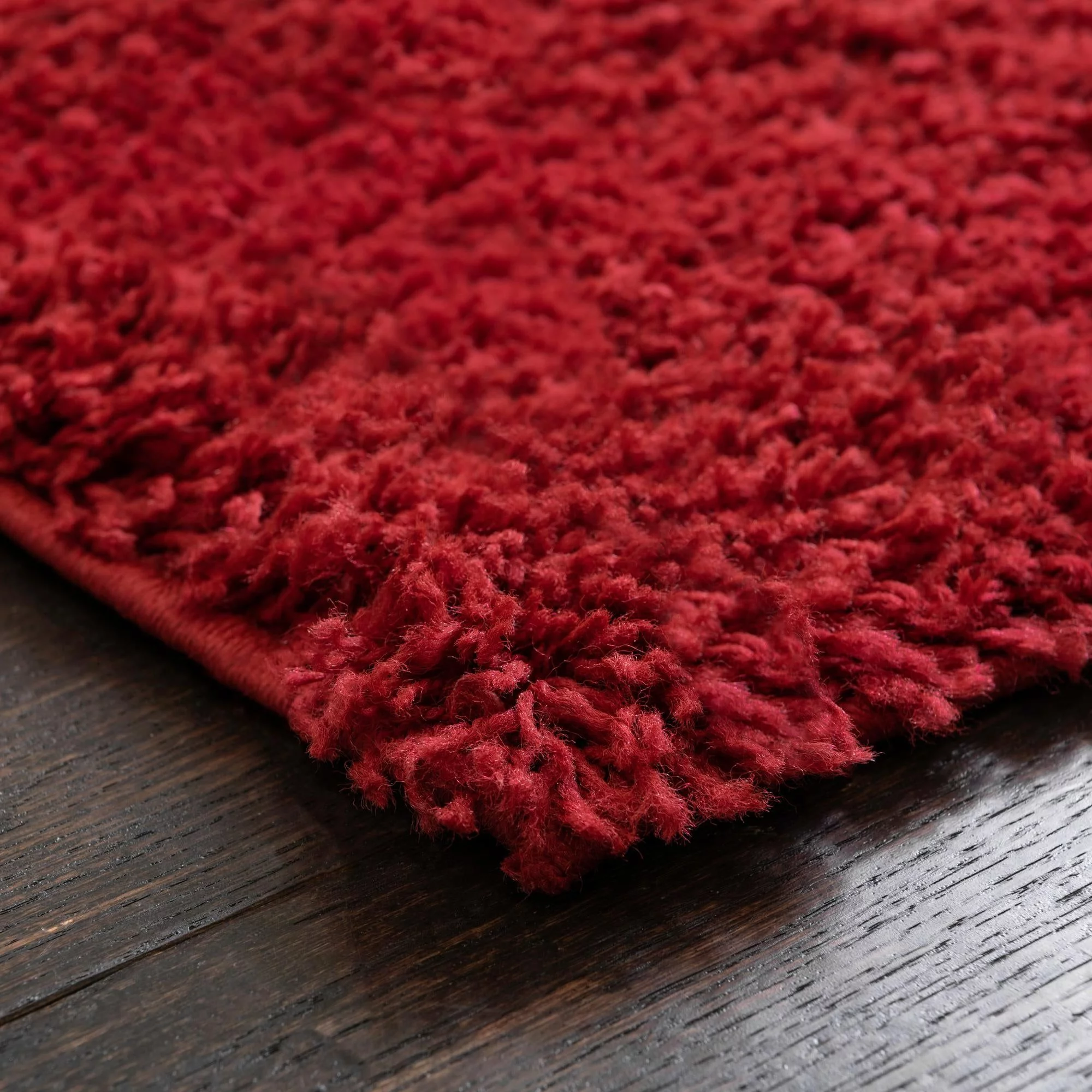 6' x 9' Solid Cherry Red Rectangular Shag Area Throw Rug