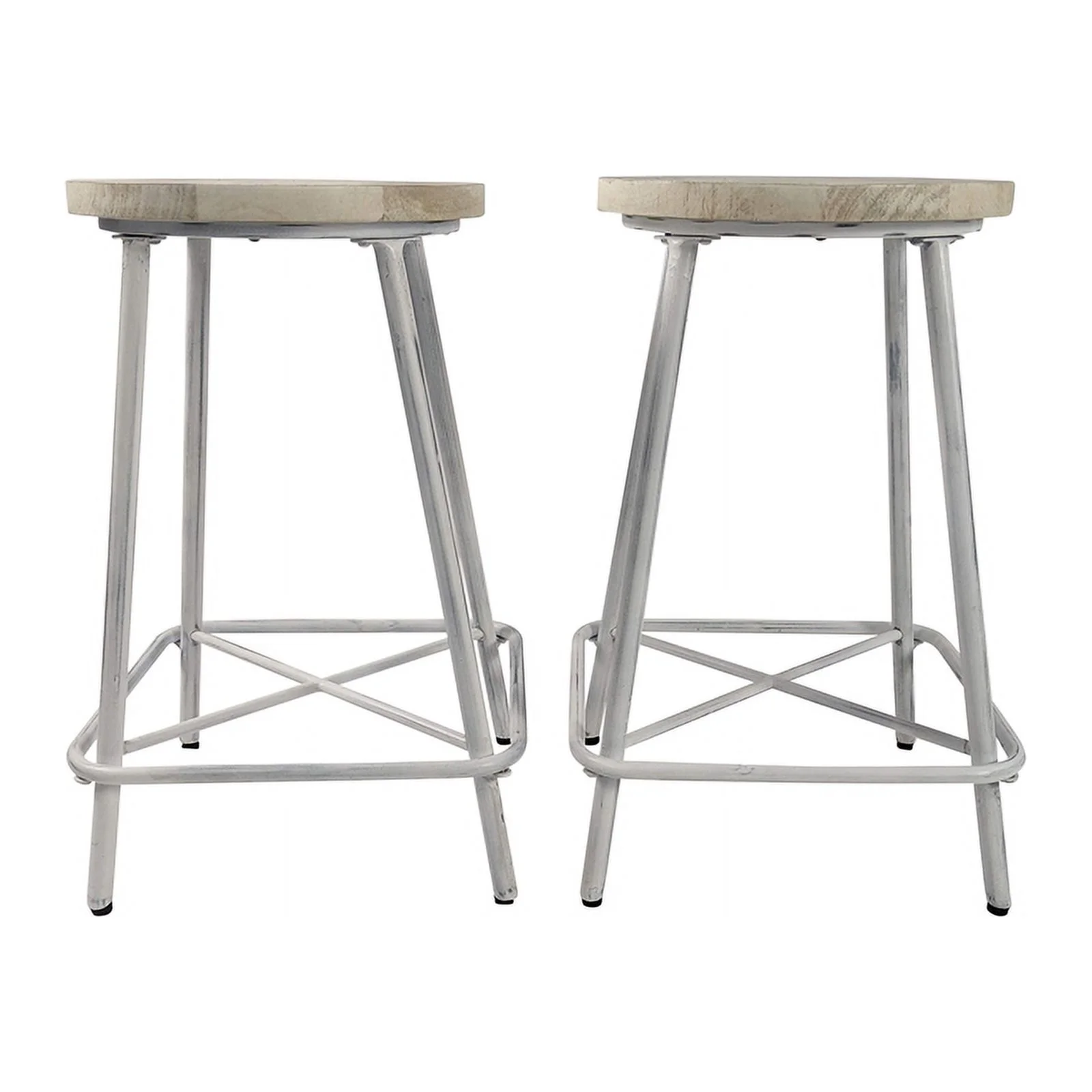 Carolina Classics Illona 24 Inch Counter Height Stool in Whitewash Set of 2