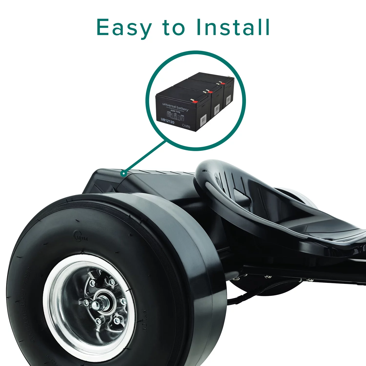 AlveyTech 36 Volt Battery Pack (12 Ah no Harness) for the Razor DXT Electric Drift Trike, Scooter