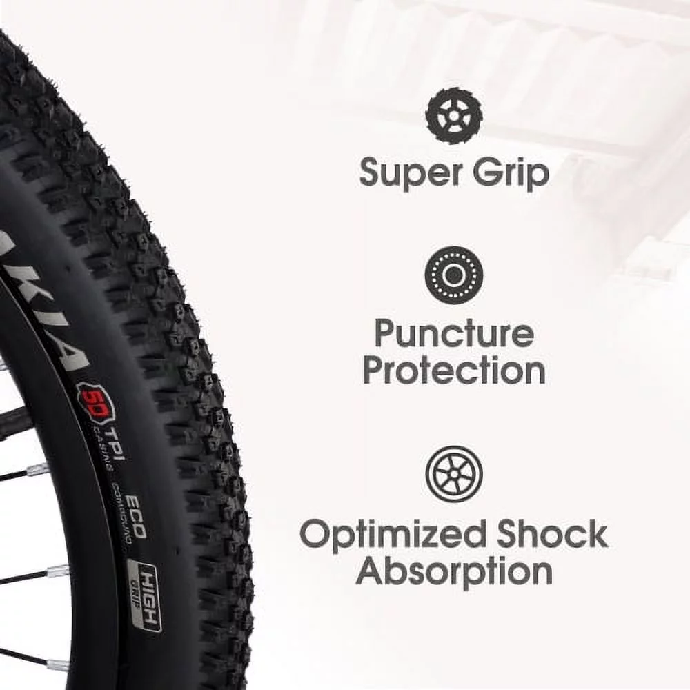 Vebreda 24 Inch 21 Speed Mountain Bike Boys Girls with Daul Disc Brakes and Front Suspension MTB，Gray