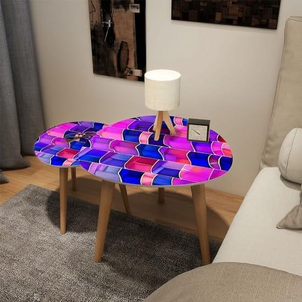 CHDEUSL Small Coffee Nesting  Stained Glass Seamless Texture Triangle End  Center   Modern   Room Bedroom Balcony