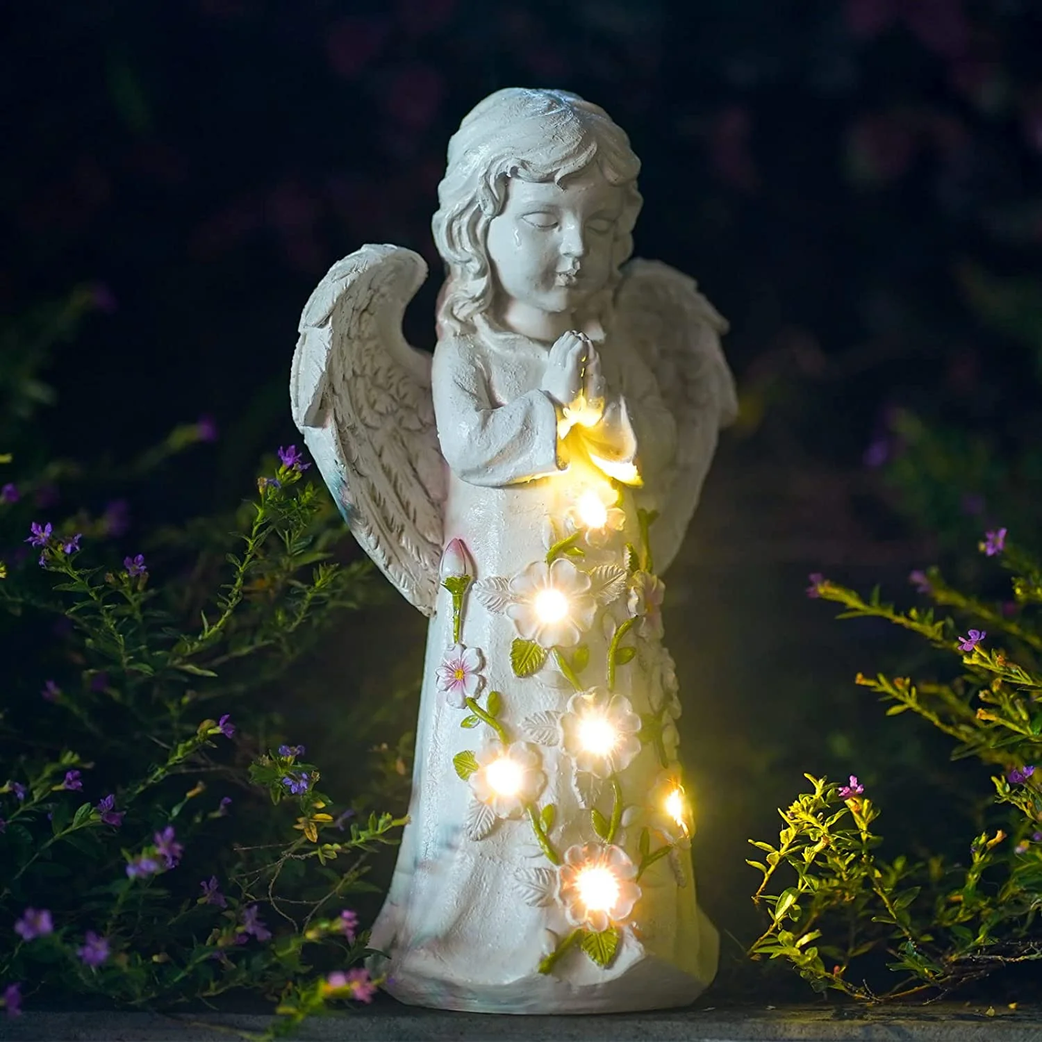 Solar Angel Statue With 6 Led Lights - Outdoor Lawn Decoration Sculpture, Suitable For Terraces, Balconies, Courtyards, Lawn Decoration - Unique Home Gifts, Collecting Crafts