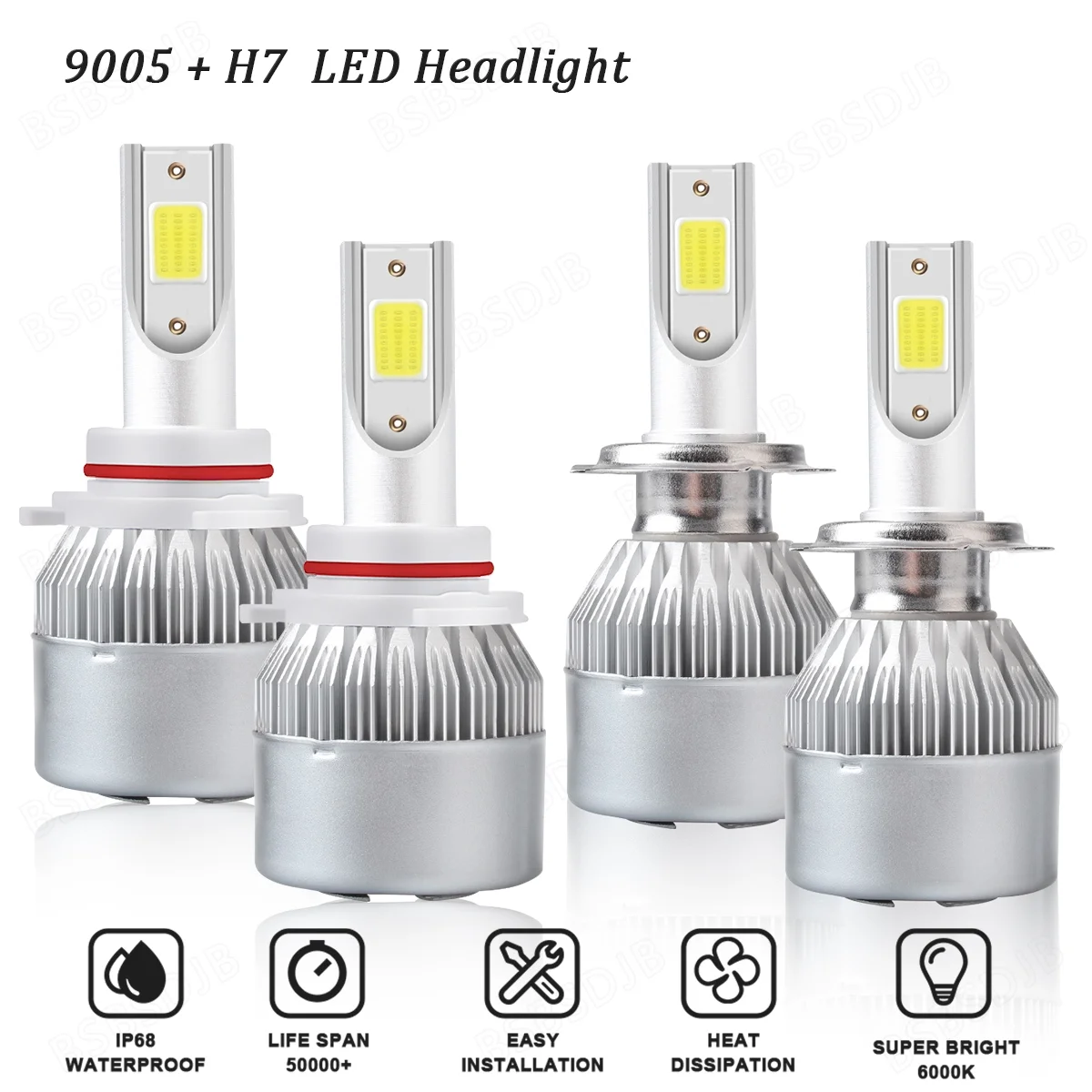 For Kia Optima Forte 2017-2018 LED Headlight Bulbs High Low Beam Kit 6000K White