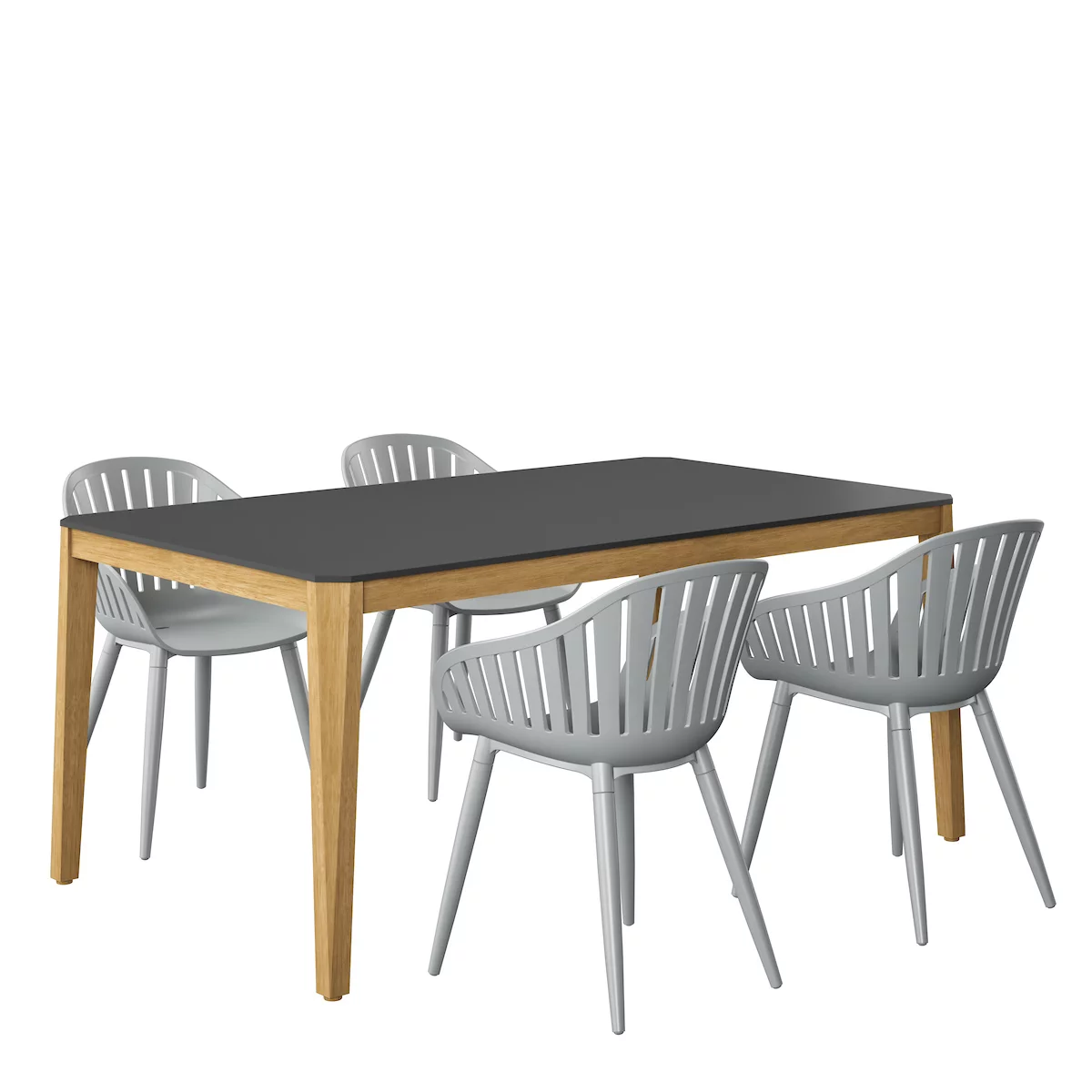 Amazonia Clapton 5- Piece Black Eucalyptus Wood Outdor Dining Set