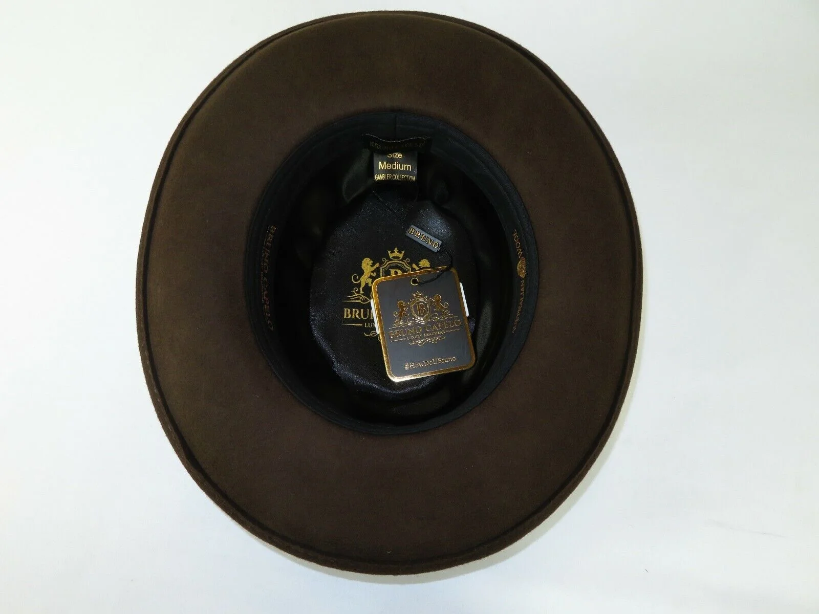 Men Bruno Capelo Hat Australian Wool Crushable Wide Brim GAMBLER GAM101 Brown