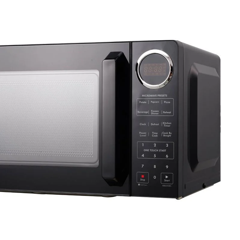 YLZ 0.9 cu. ft. 900 Watt Microwave Oven, Kitchen Essentials, LED Display for Easy Operation, 10 Power Levels - Black