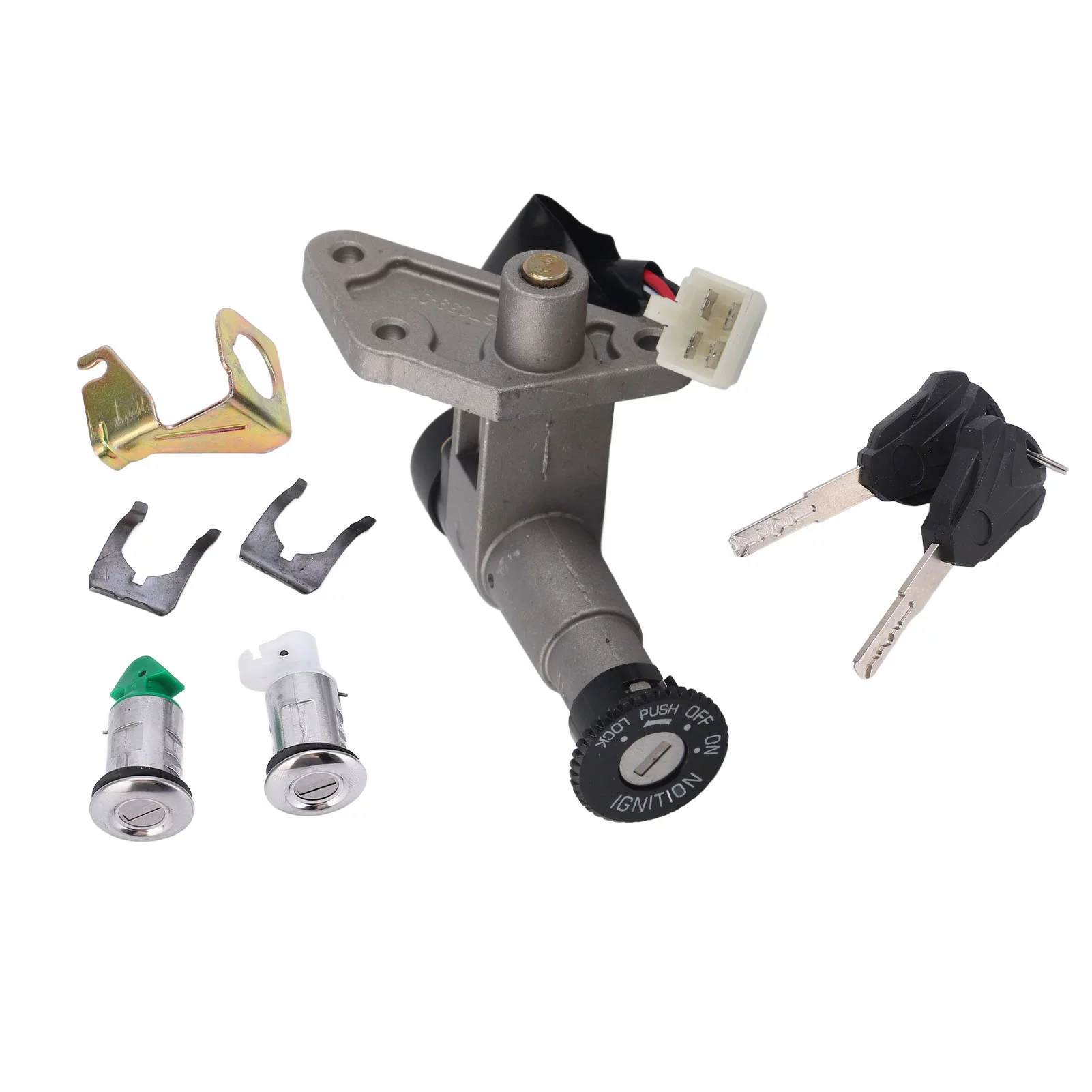 Ignition Switch,BOROCO Ignition Switch Key Set 4 Wires Metal Alloy Universal for GY6 4 Stroke 150cc Scooter Moped